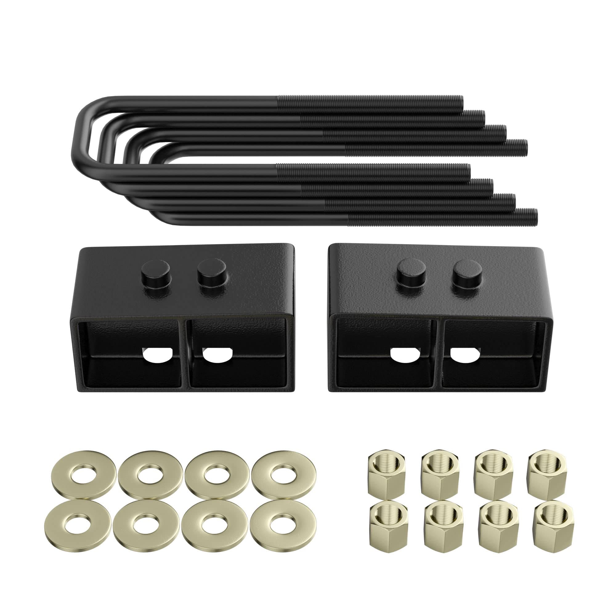Richeer 3 Inch Lift Block Compatible With 2004-2020 F150 2WD and 4WD, 3'' Rear Leveling Lift Kits with Extra Long Extended Square U-Bolts Forged Rear Strut Spacers Raise Your Pickup By 3"