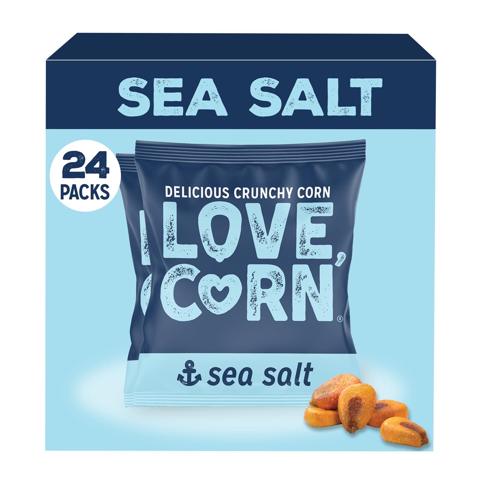 Sea Salt | Delicious Crunchy Corn Snack | 24 x 20 bags | Low Sugar, Gluten Free, Vegan