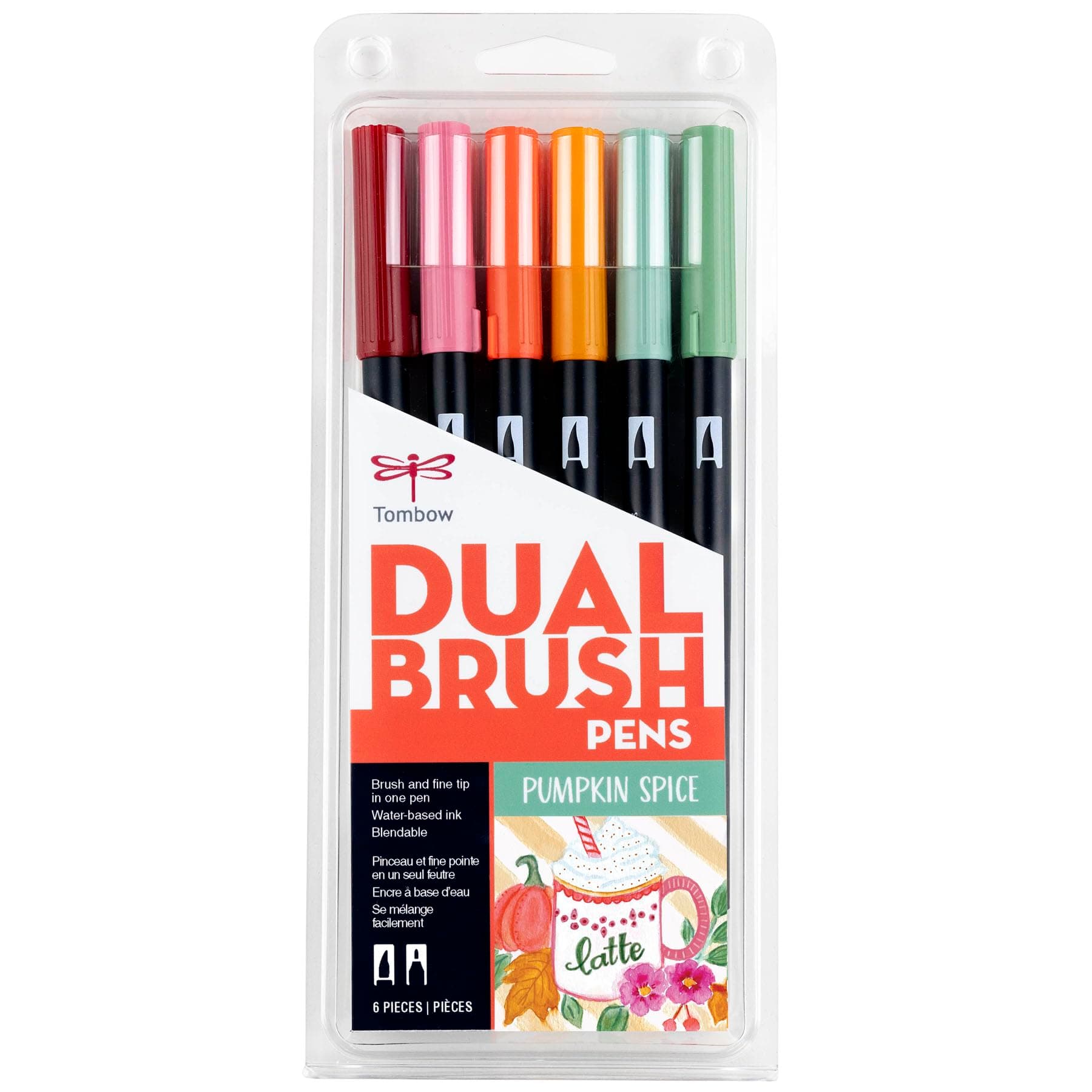 Tombow Dual Brush RPOVoB Pen Art Markers, Portrait, 6 Pack (Set of 3)