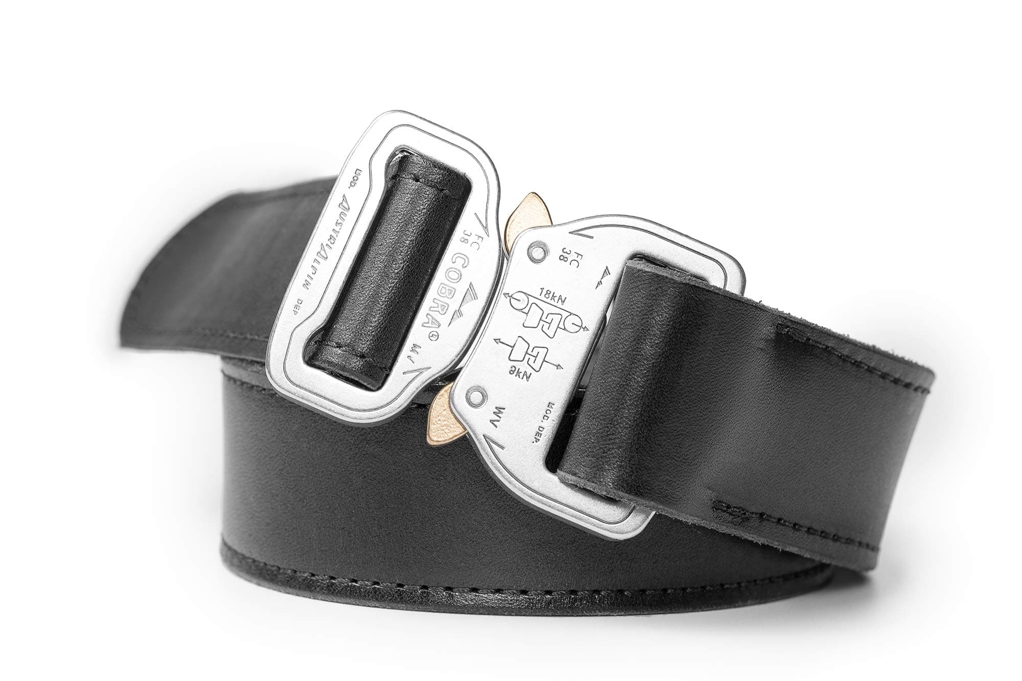 Klik Belts Leather Tactical Belt w/Heavy Duty Cobra Quick Release Buckle - Unisex