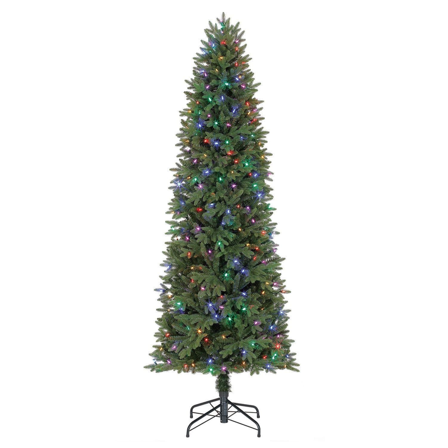 Everstar Pre-Lit 8-Function Color Changing LED Artificial 7' Slim Pine Christmas Tree