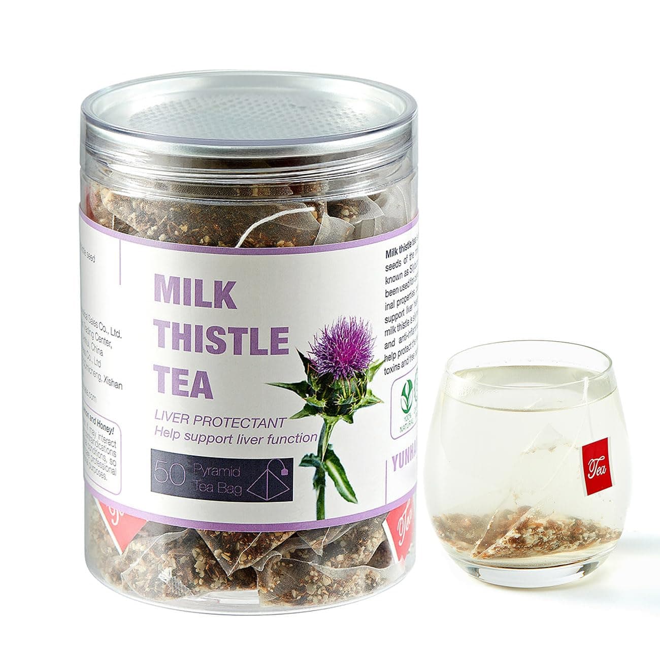 50 Milk Thistle Tea Bags for Detox Cleanse & Repair| Thorne Milk Thistle Herbal Tea for Support