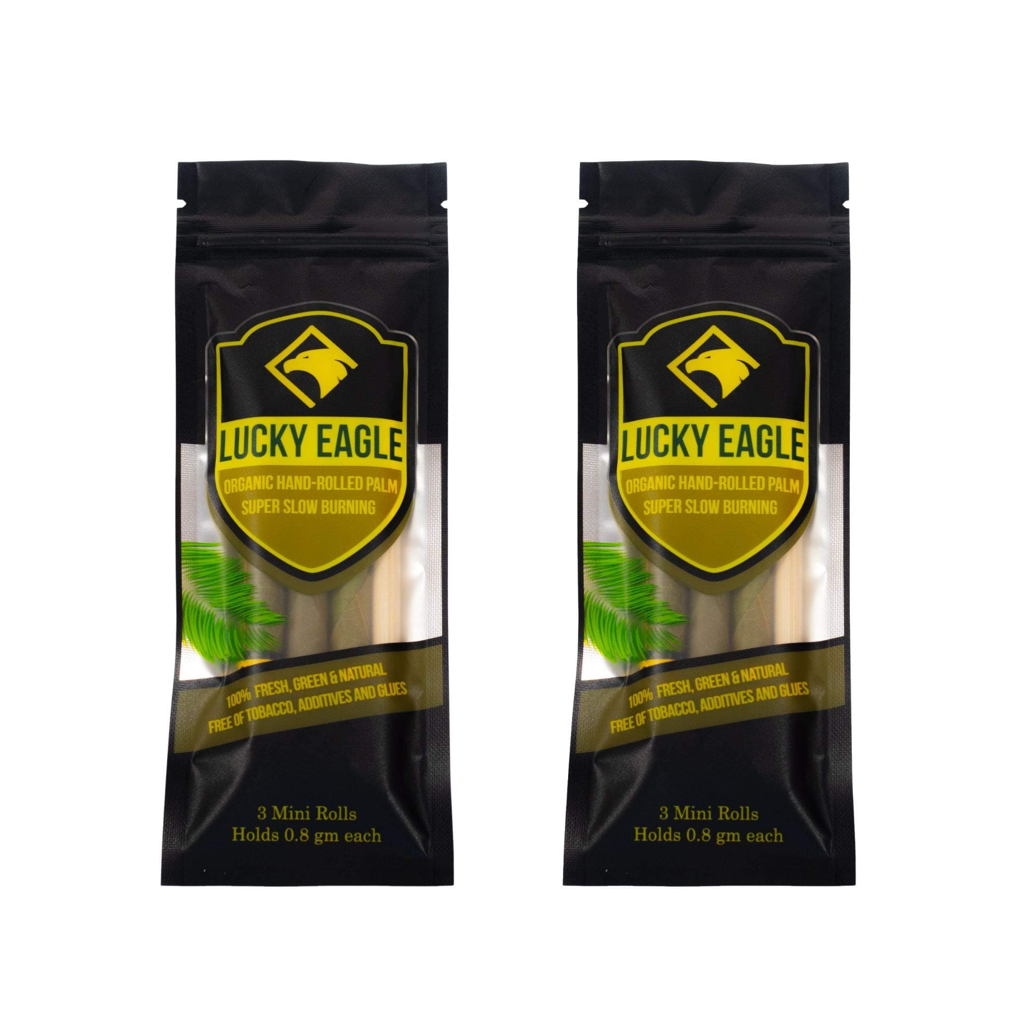 Lucky Eagle PreWrap 6 Mini Rolls - Pre Wrap Palm Leaf Cones - Ready To Use PreRolled Cones (2 Packages)