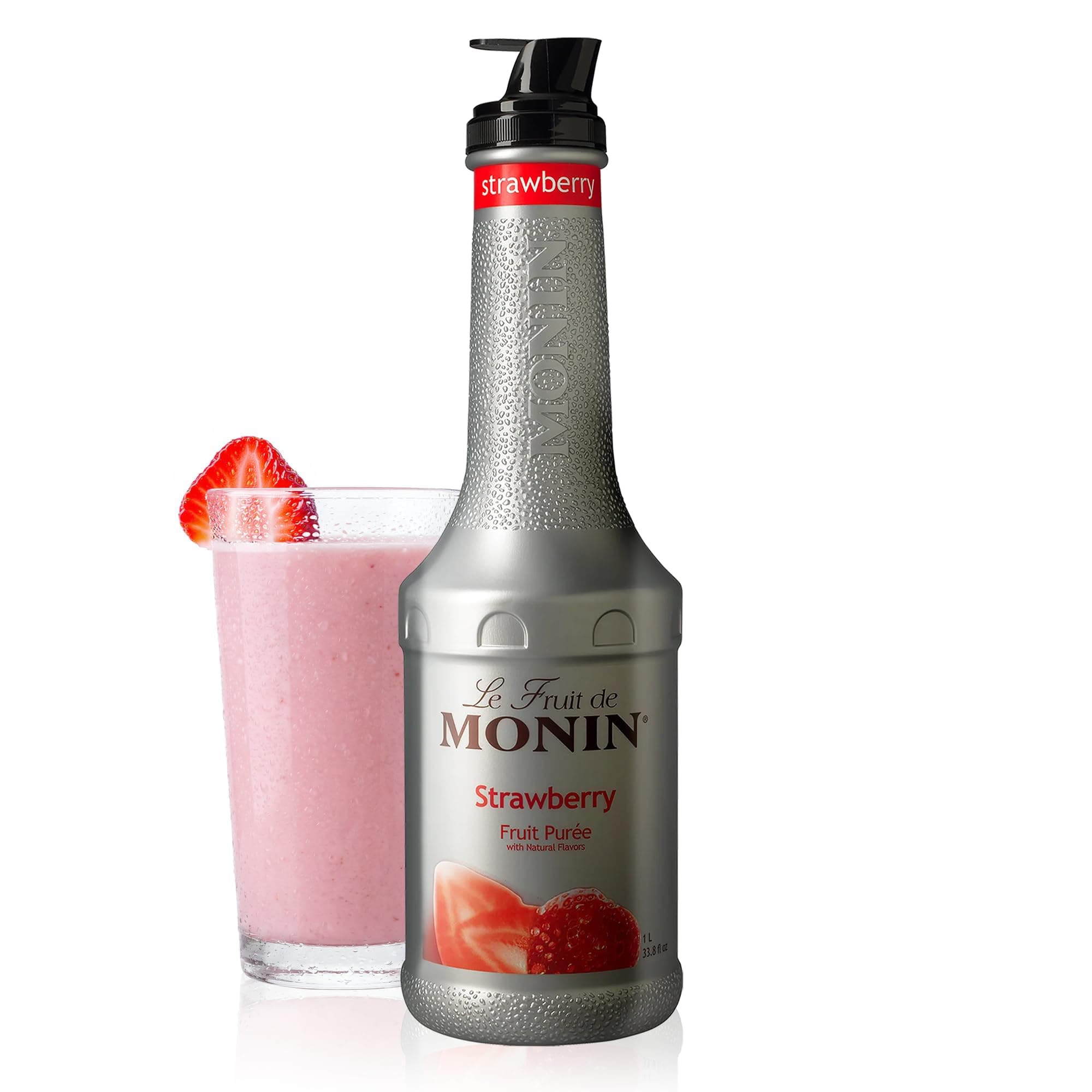 Strawberry Purée, Juicy and Sweet, Great for Sodas and Teas, Gluten-Free, Vegan, Non-GMO (1 Liter)