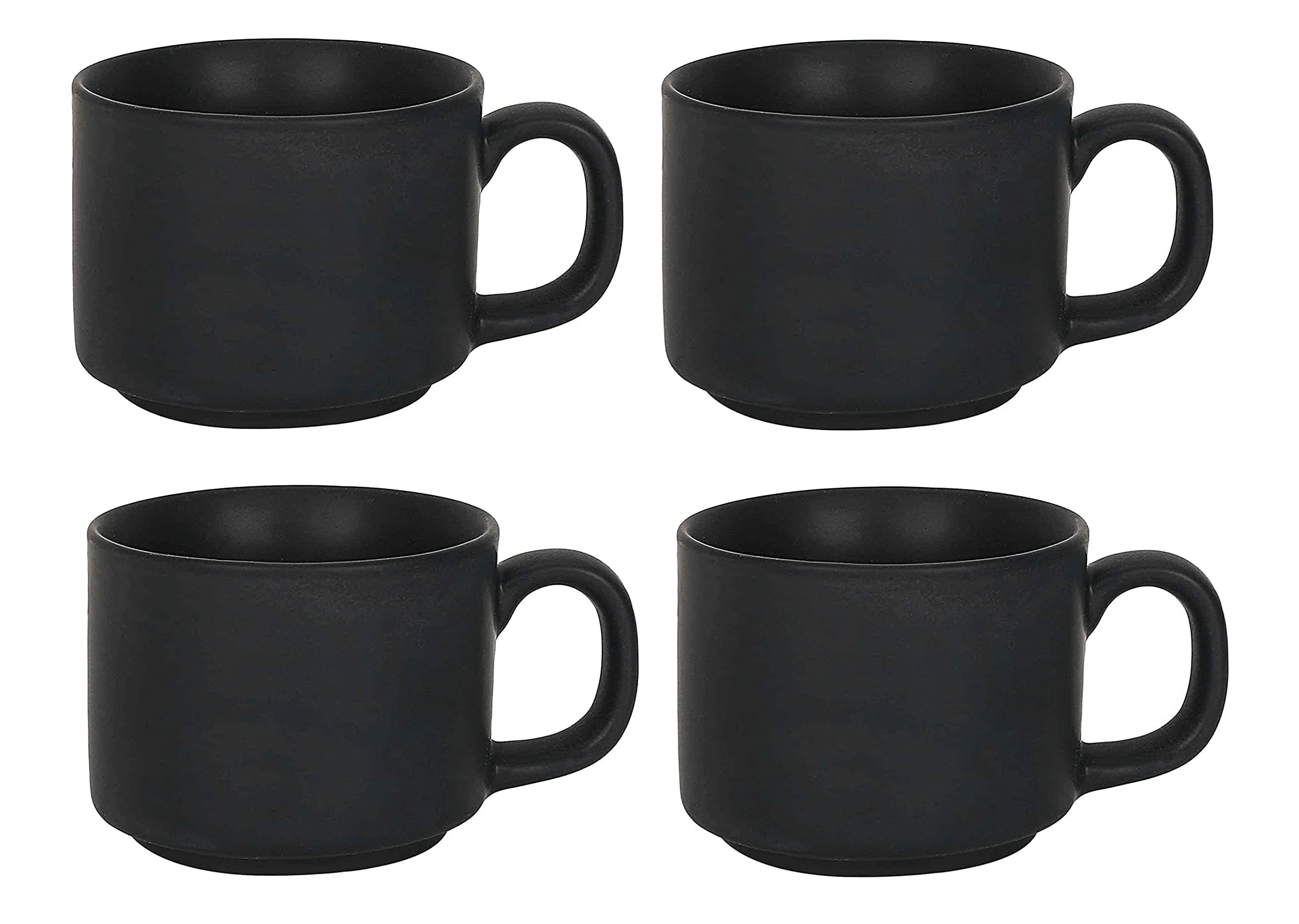 - QIMACPLUS Ceramic Black Matte with Matte Finish Tea-Coffee Cups for Children mom dad Brother Sister Friends Family and Everyone (150 ml) (4)