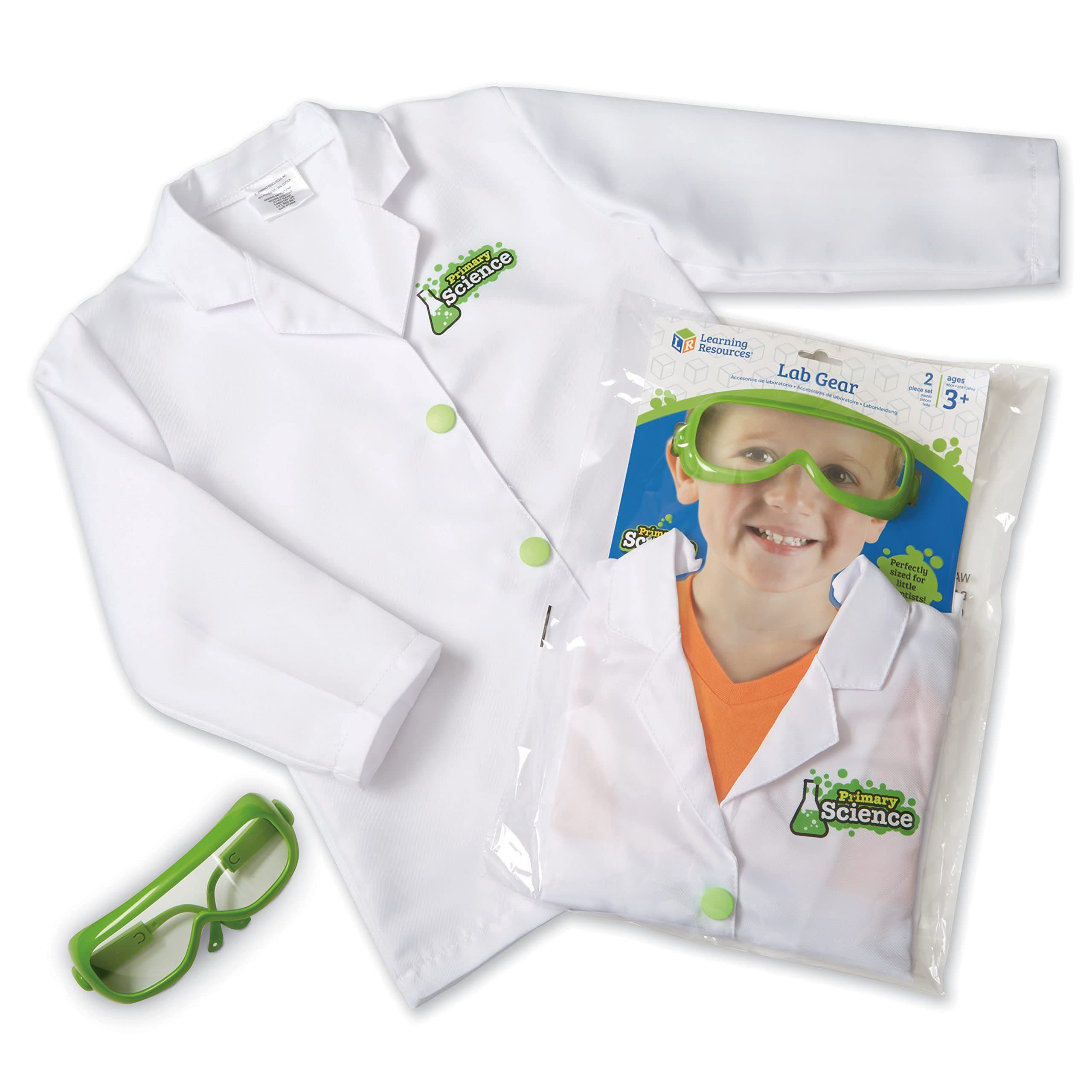 Learning Resources Lab Gear - 2 Pieces, Ages 3+ Toddler Learning Games, Pretend Play Scientist Costume, Lab Gear for Kids, Science for Kids, STEM Games