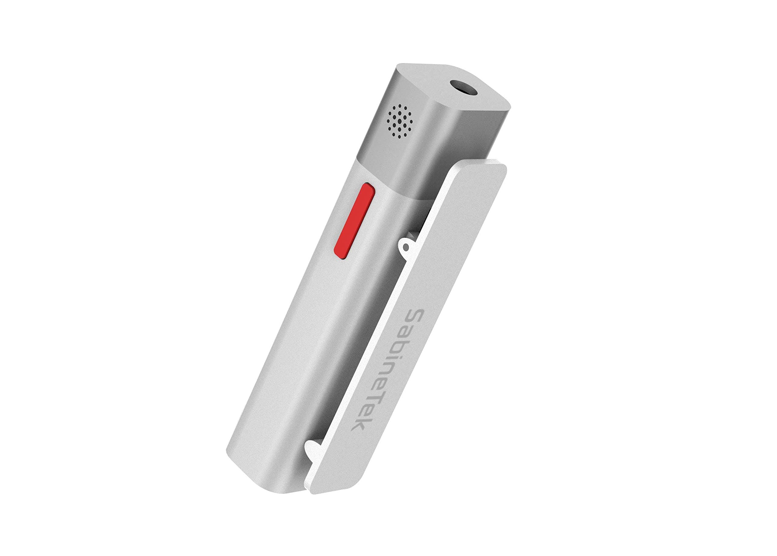 SabineTekSmartMike+ - Rechargeable Wireless Bluetooth Microphone, Hands-Free w/Noise Cancellation, Compatible w/GoPro, Canon Camera, iPhone/Android - Perfect for Vlogging & Interviewing (White)