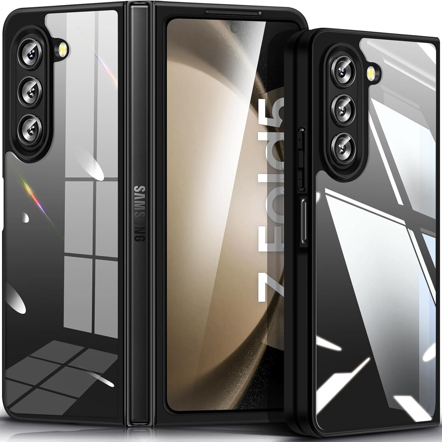EGOTUDE TPU+PC Ultra Hybrid Hard Transparent Back Soft Bumper Case For Samsung Galaxy Z Fold 5