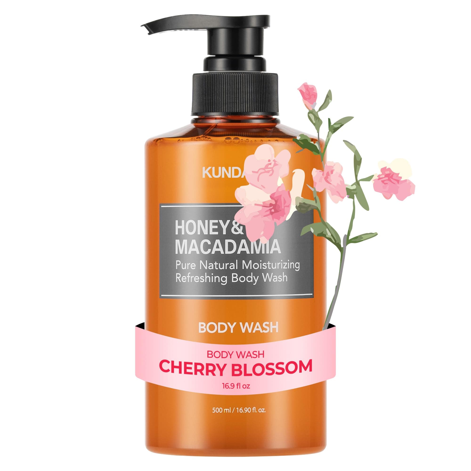 Kundal, Honey & Macadamia, Body Wash, Cherry Blossom, 16.90 fl oz (500 ml)