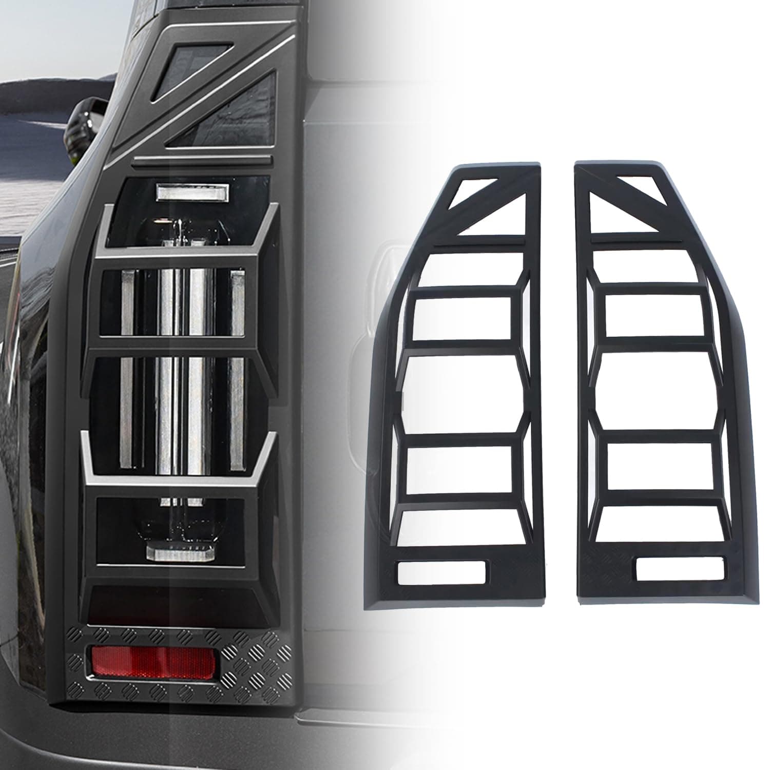 for Jetour Traveller T2 2023-2025 Matte Black Rear Tail Light Cover Trim 2pcs Car Accessories