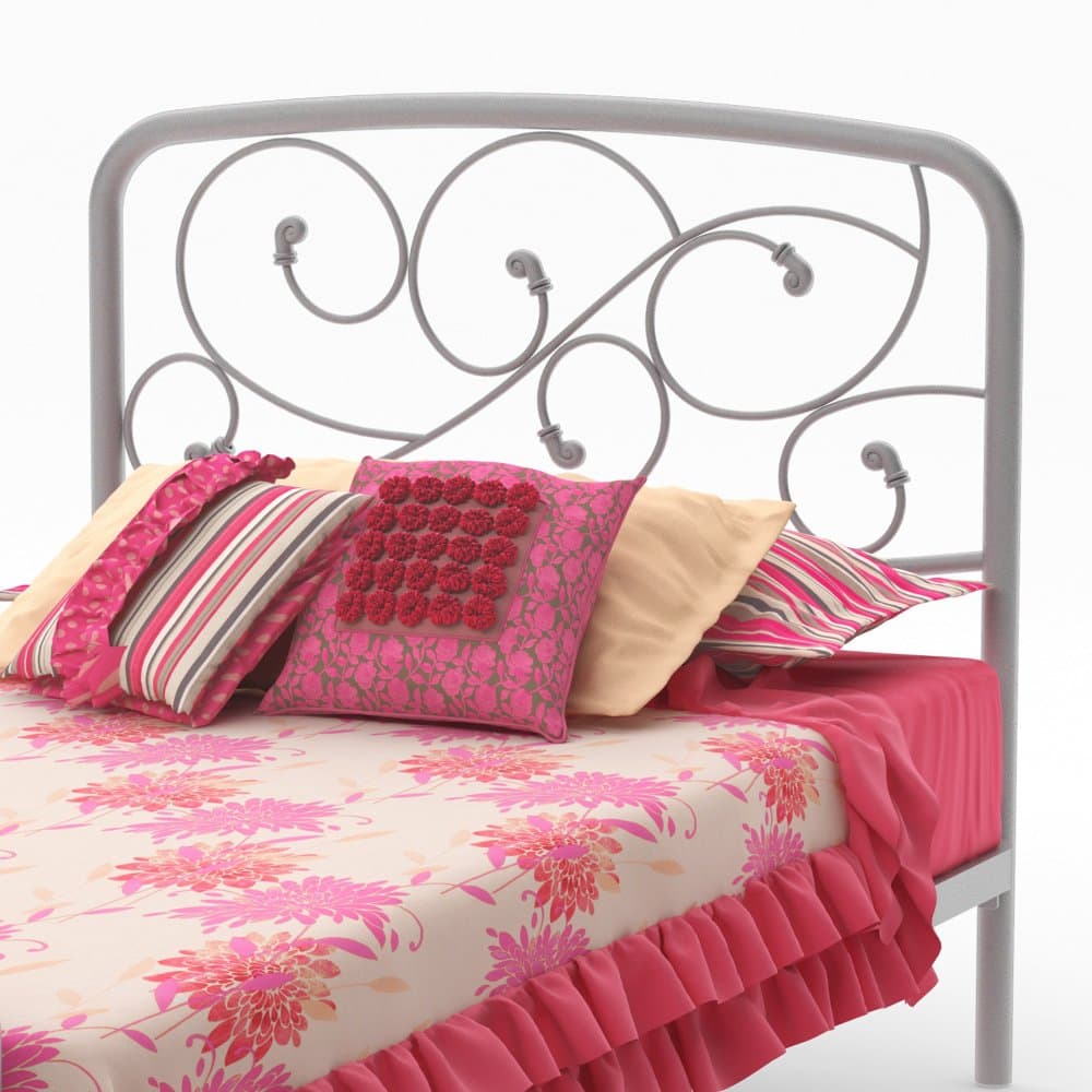 Amisco Serpentine Metal Headboard/Footboard Only, Twin Size 39", Dayglam/Textured Silver Grey