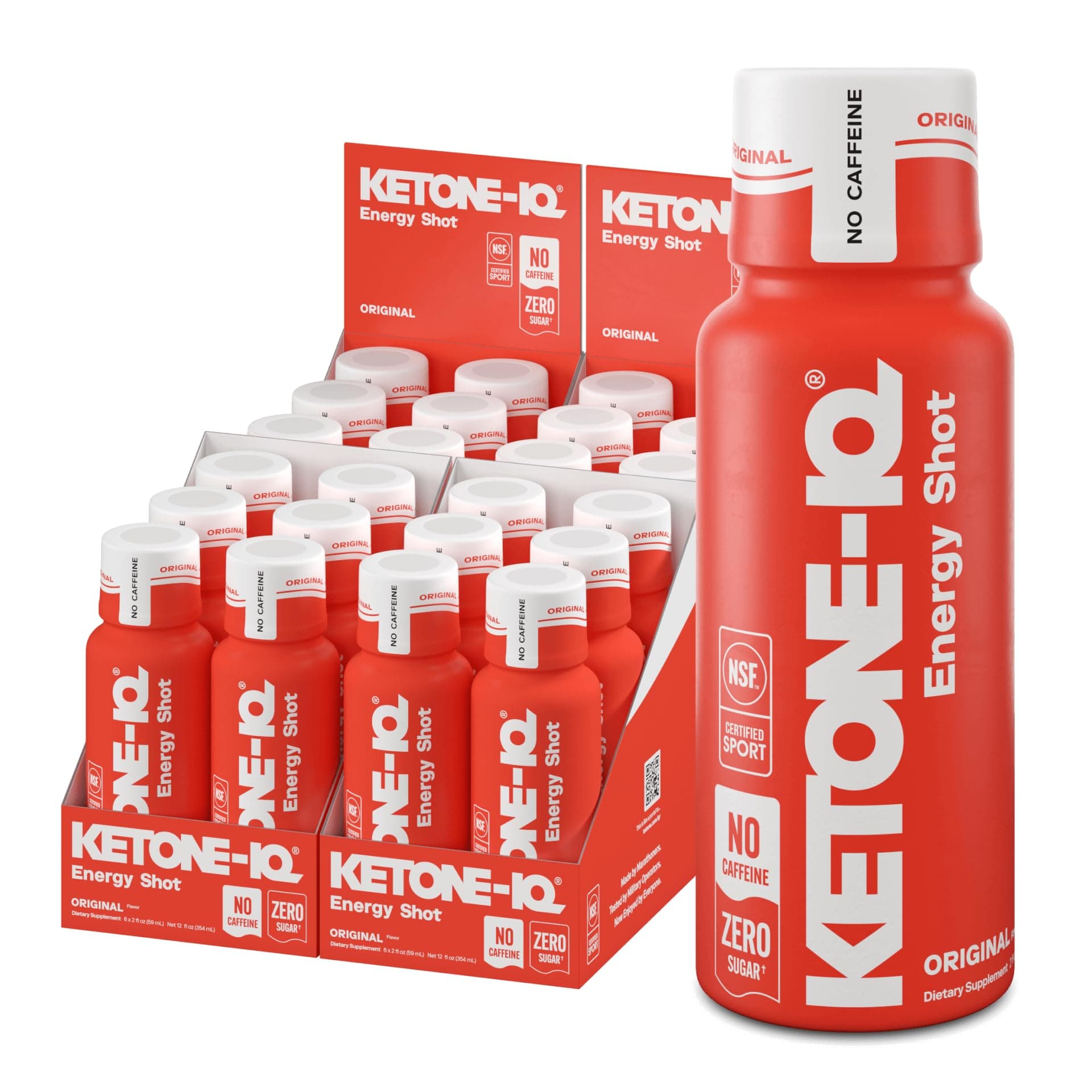 Ketone-IQ Caffeine-free Exogenic Ketones Energy Shot - 24 Pack Caffeine Free Energy Drinks with 10g Ketones - Sugar Free, Salt Free, All Natural (Original)