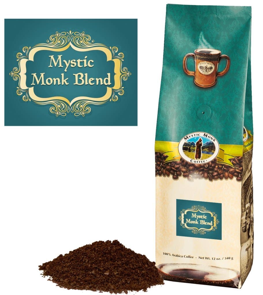 Mystic Monk Blend (Dark Roast Ground Coffee 100% Arabica) - 12 ounce bag