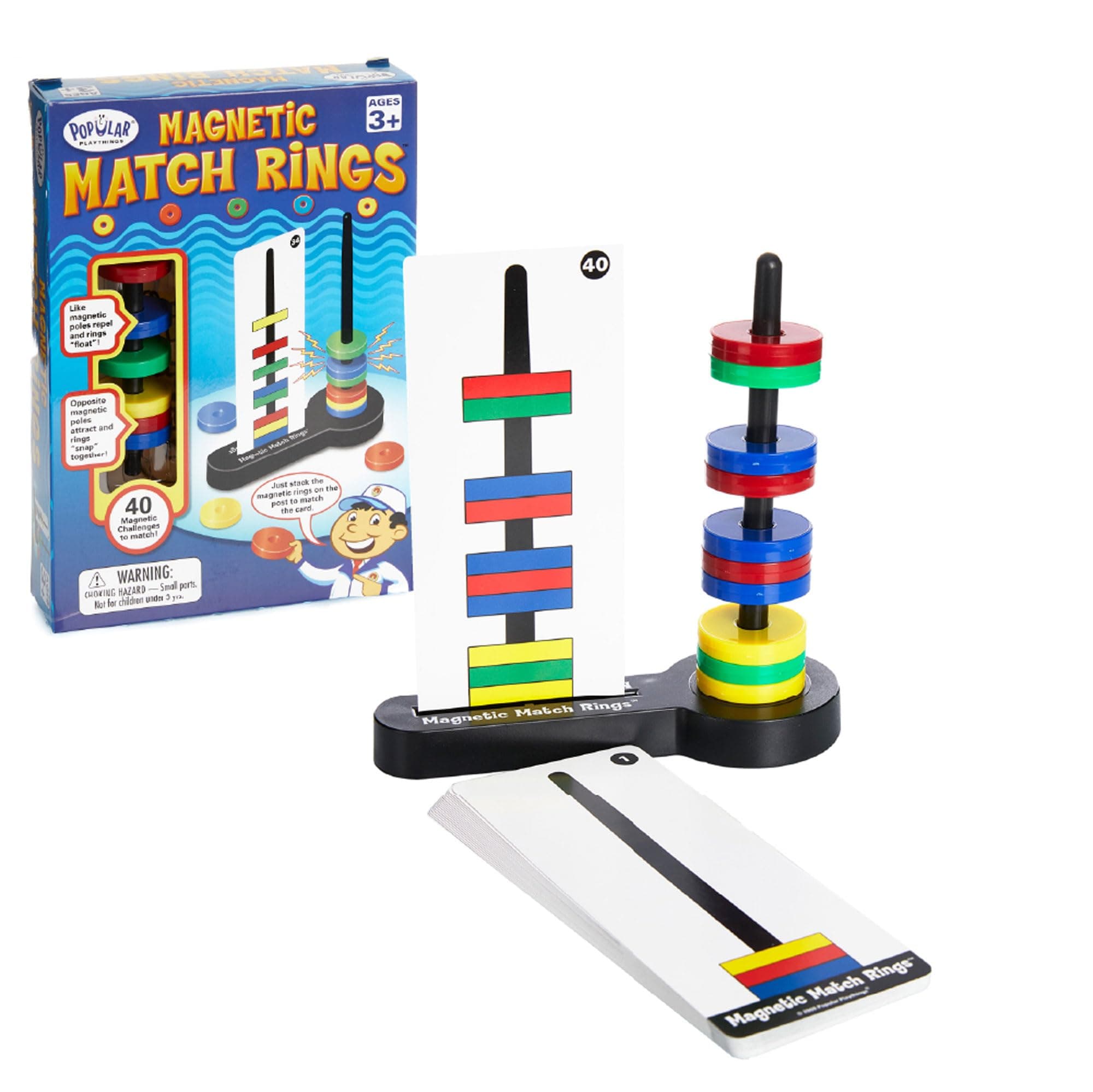 Magnetic Match Rings, Magnet Matching Game STEM Learning Toy for Kids
