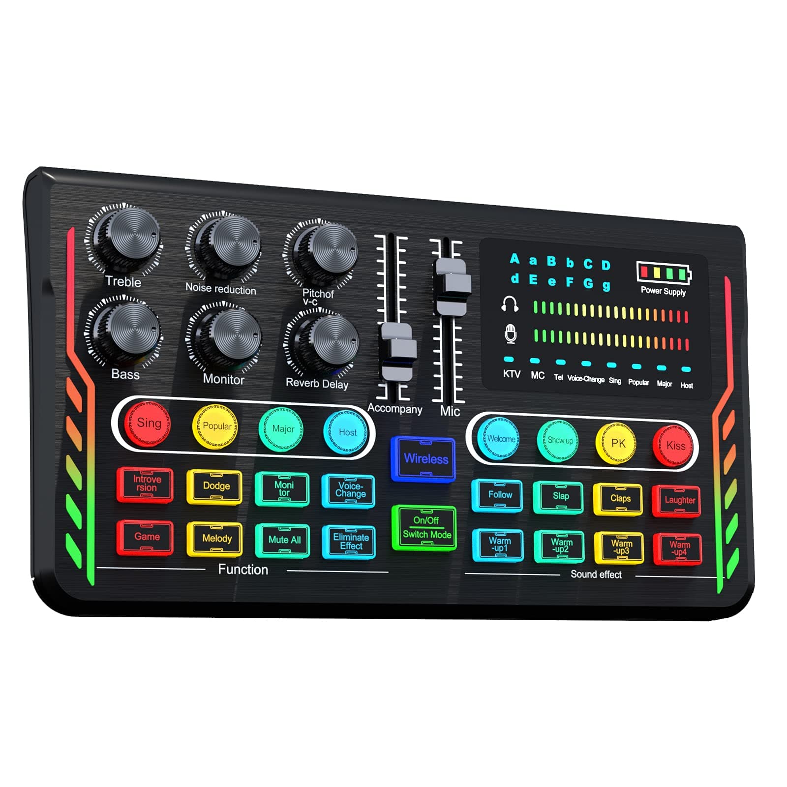 tanlamp Audio Mixer with Audio Interface, Live Sound Card Streaming Recording Kit, Sound Board/Voice Changer Podcast Equipment for Studio Recording/Gaming/Vlogging/Karaoke/PC/TIK tok/YouTube(V11)