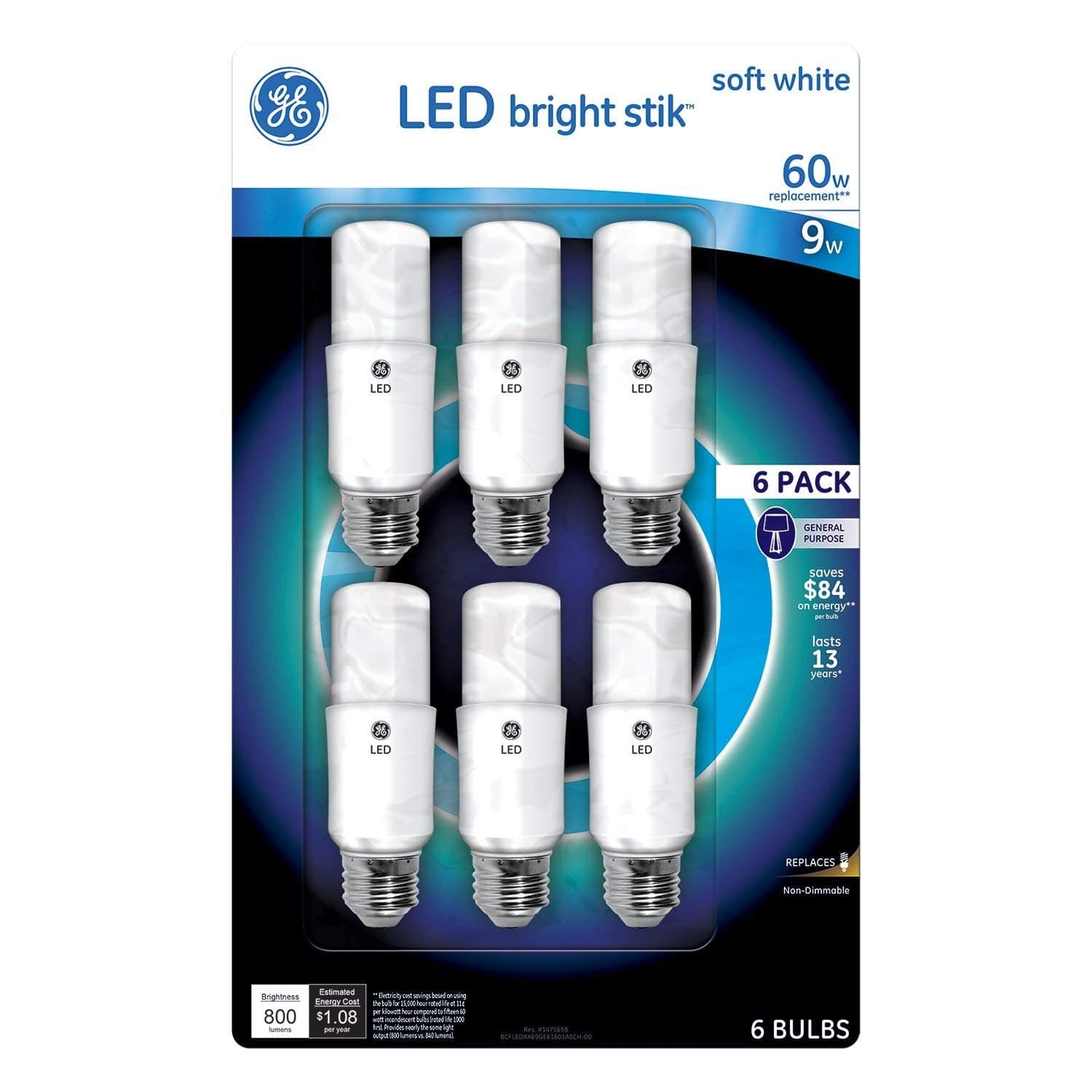 Bright Stik 9 Watt Non-Dimmable 2700K LED Bulb