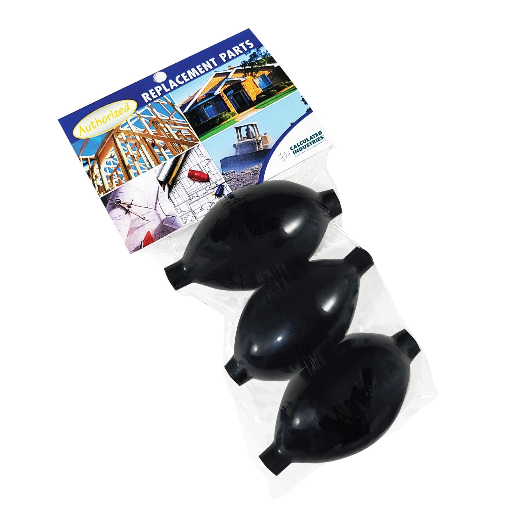 Calculated Industries 1103 AirShim Inflation Bulbs Value Pack - 3 Genuine Air Shim Rubber Inflation Pump Bulbs | Fits Most Brands Universal-Fit Replacements or Spares | Black, 3 ¼ inch long | 3-Pack