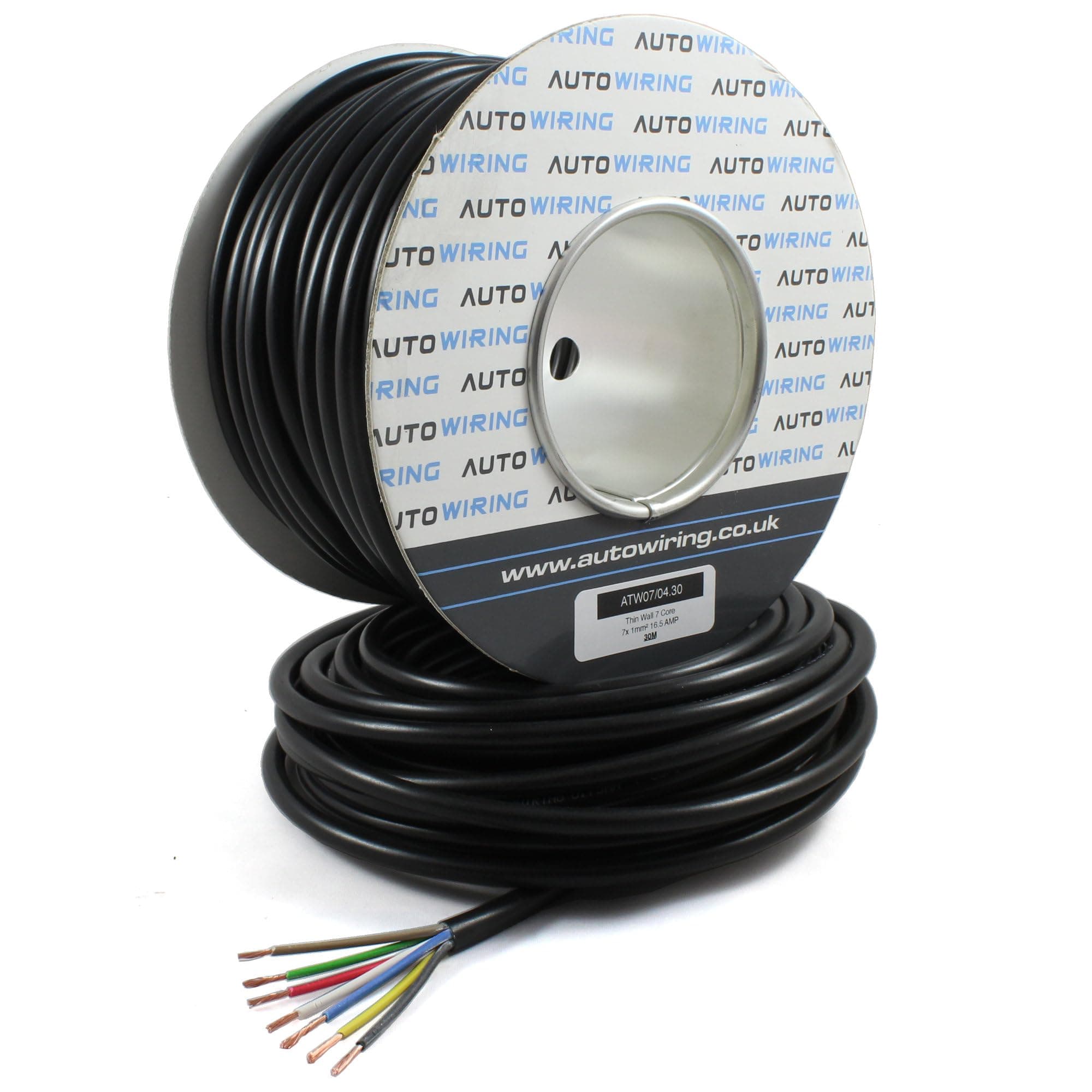– Automotive 7 Core Cable 12v 24v Trailer Caravan Wire (16.5 AMP Rated 1mm²) 5/10/30/50/100 Metre (10 Metre Coil)