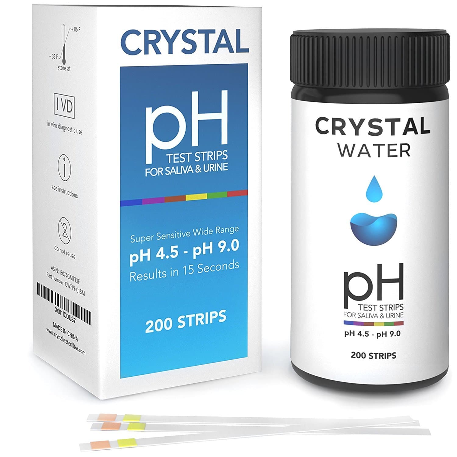 Rehydrate Pro- Myph Pro pH Test Strips Kit 200ct to Accurately Get Results in 10 Seconds Range pH 0-14 + Bonus App to Support Recording of Results with Images, and Notes
