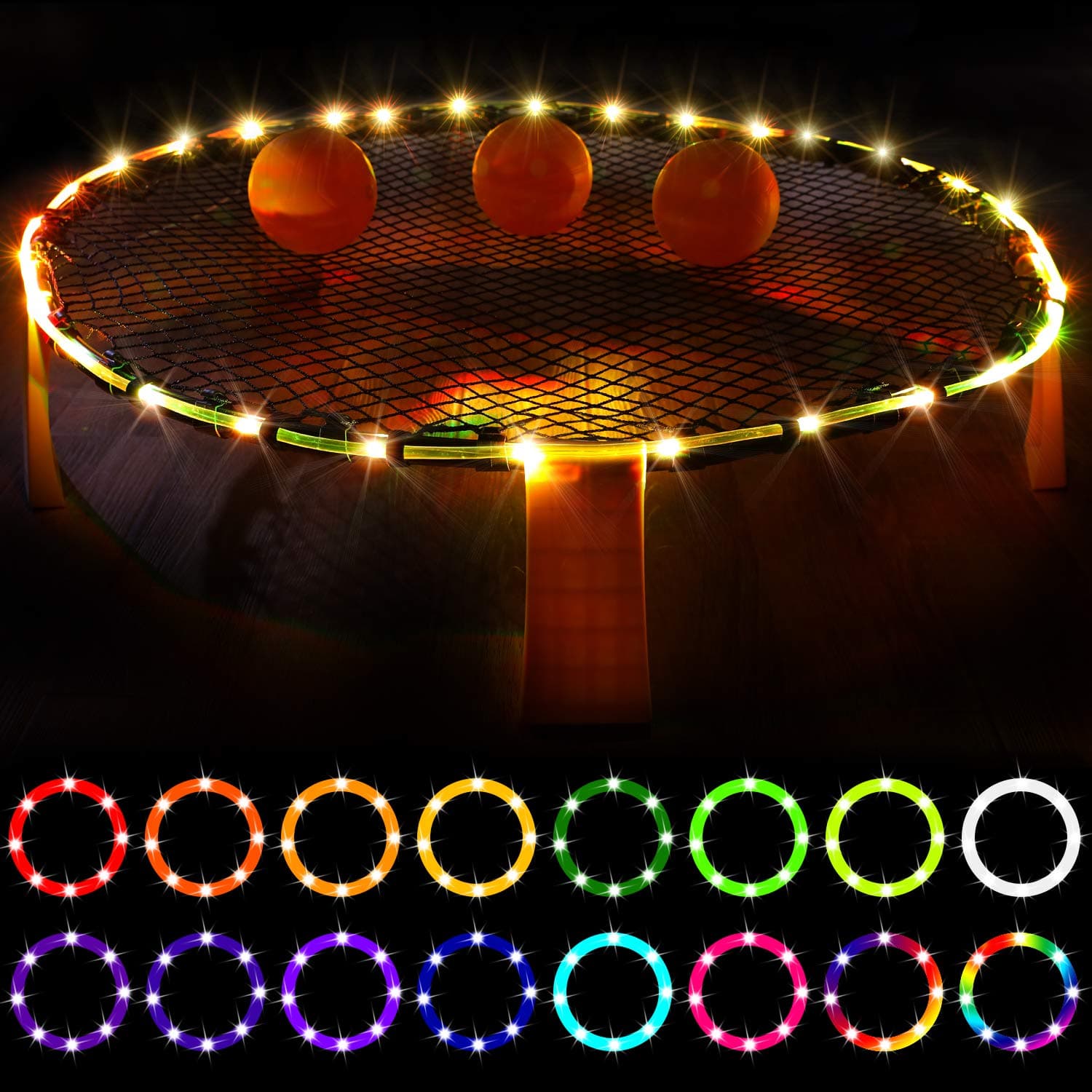 LED Hoop Lights for Spikeball Game,Remote Control Rim LED Light for Spikeball Game