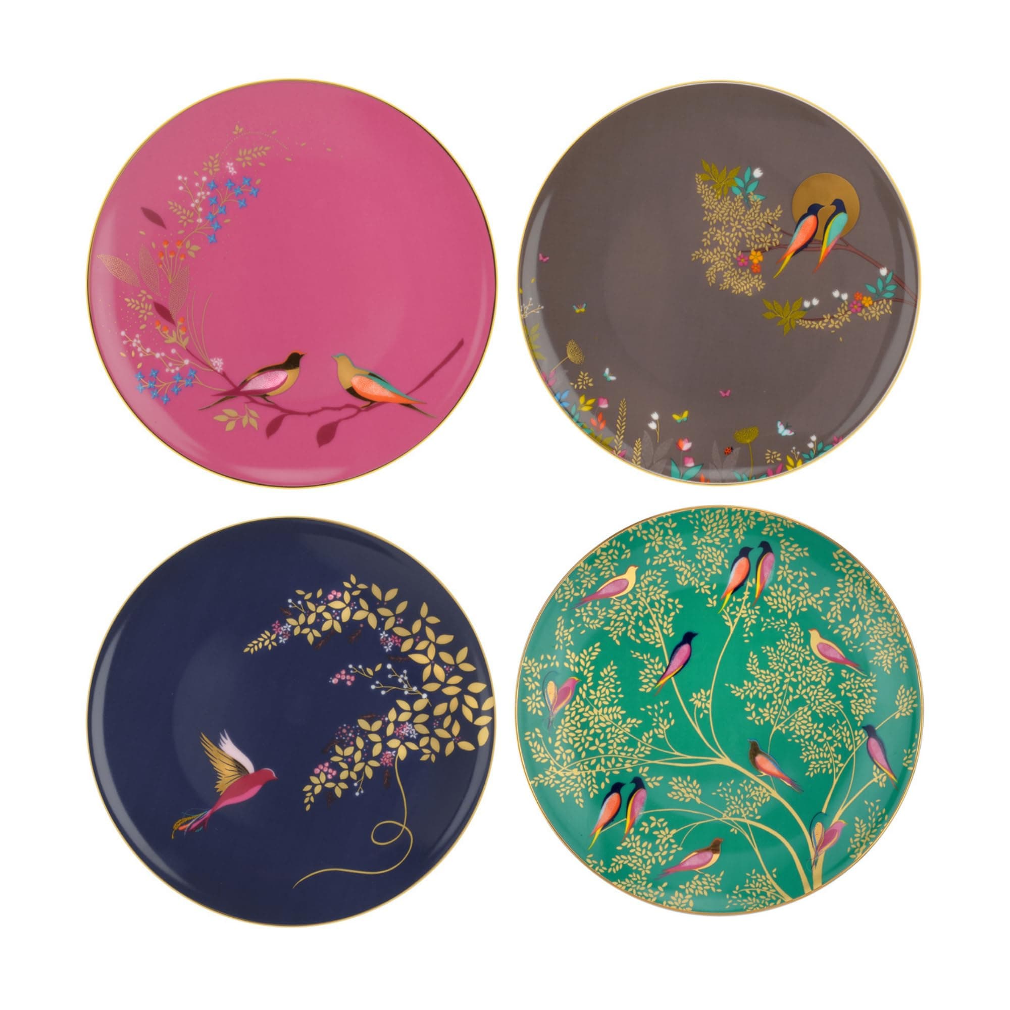 Sara Miller for Chelsea Cake Plates, Ceramic, Multi-Colour, 215 x 215 x 60 cm