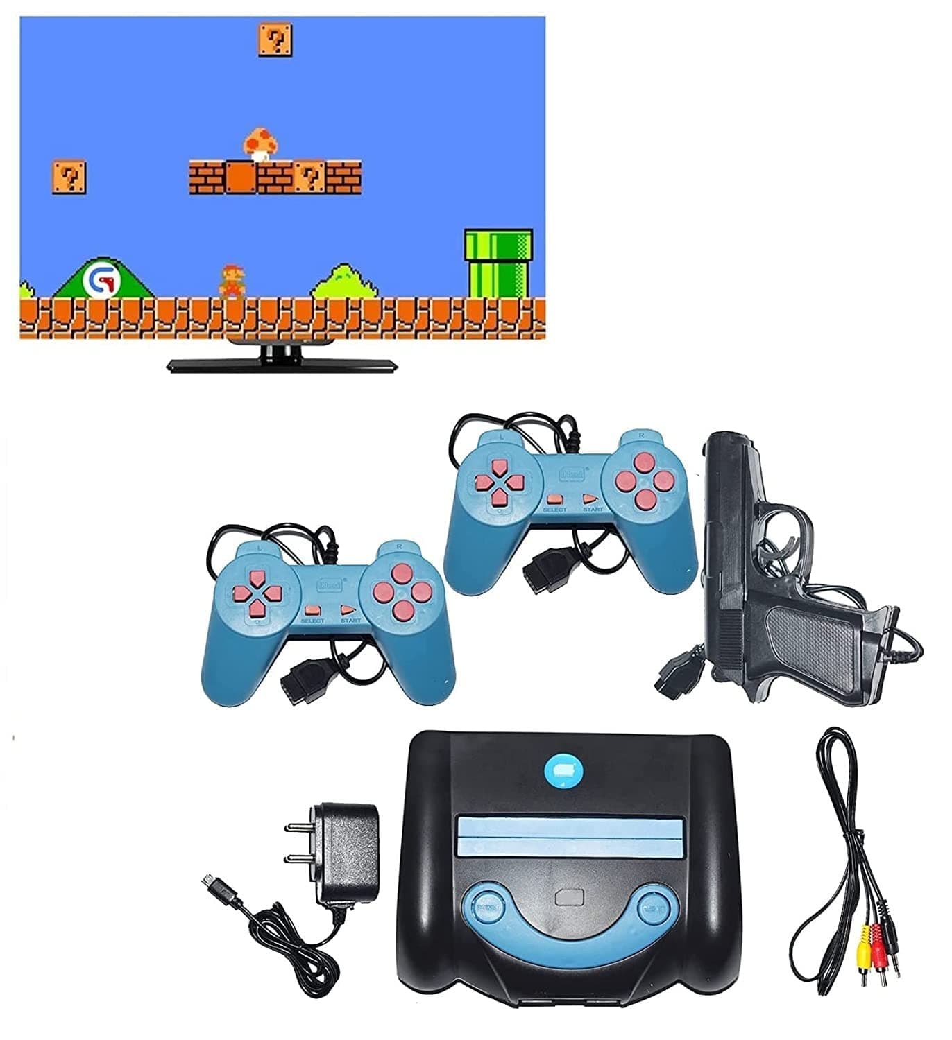 Trendy 8 Bit LCD Plug Tv Video Gaming Console with Classic Inbuilt Game Like Super Mario Bros, Contra, Double Dragon 2, Duck Hunt, F1 Race ETC for Game Lovers-2102
