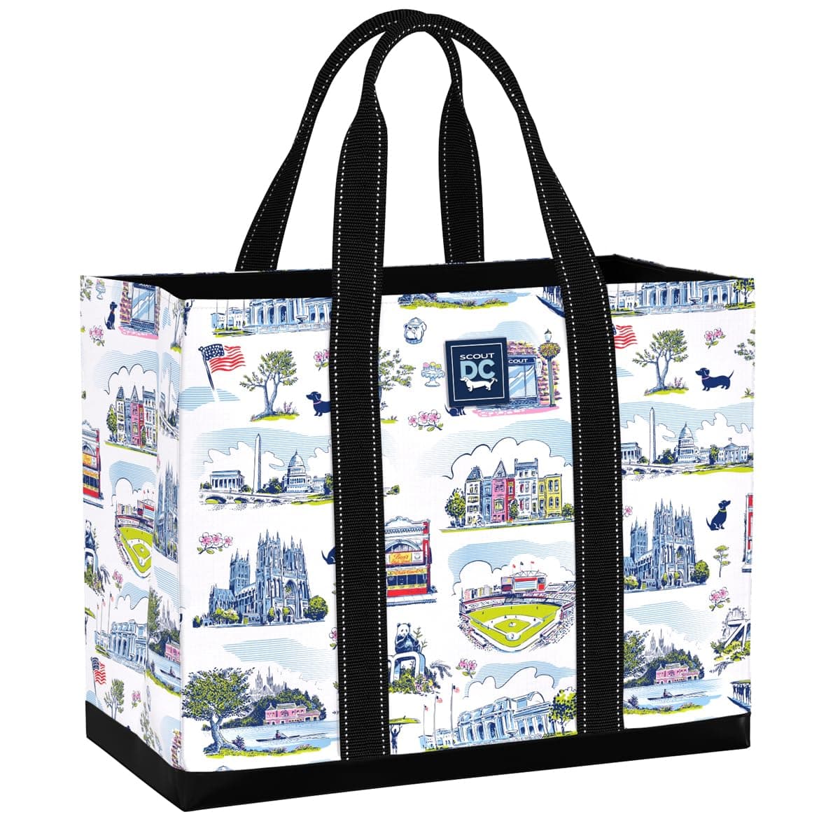 SCOUT Original Deano Tote Large - Durable Lightweight Open Top Beach, Pool & Lake Bag, Inside Zip Pocket, Folds Flat