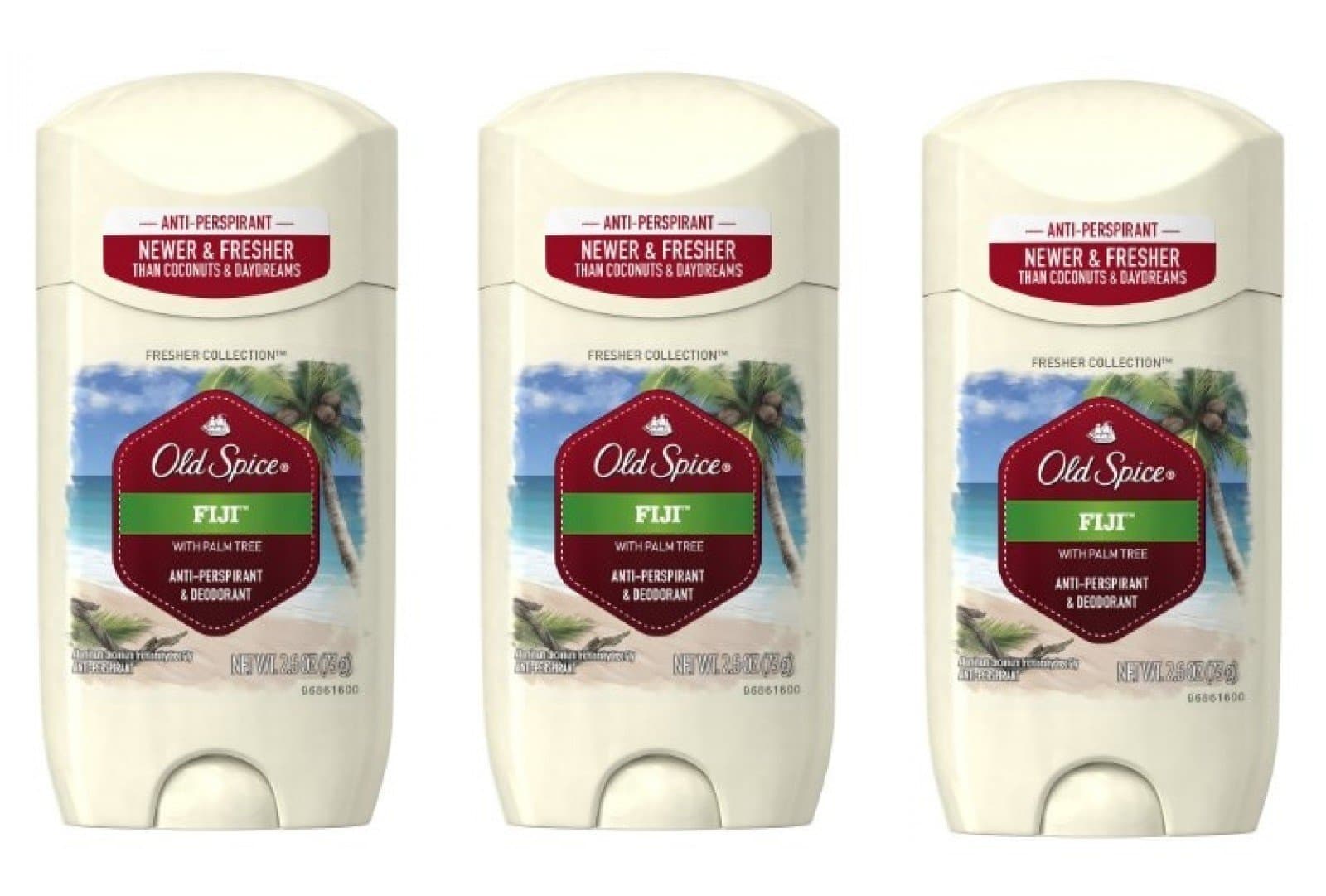 Old Spice Fiji Scent Invisible Solid Men's Antiperspirant & Deodorant 2.6 Ounce (Pack of 3)
