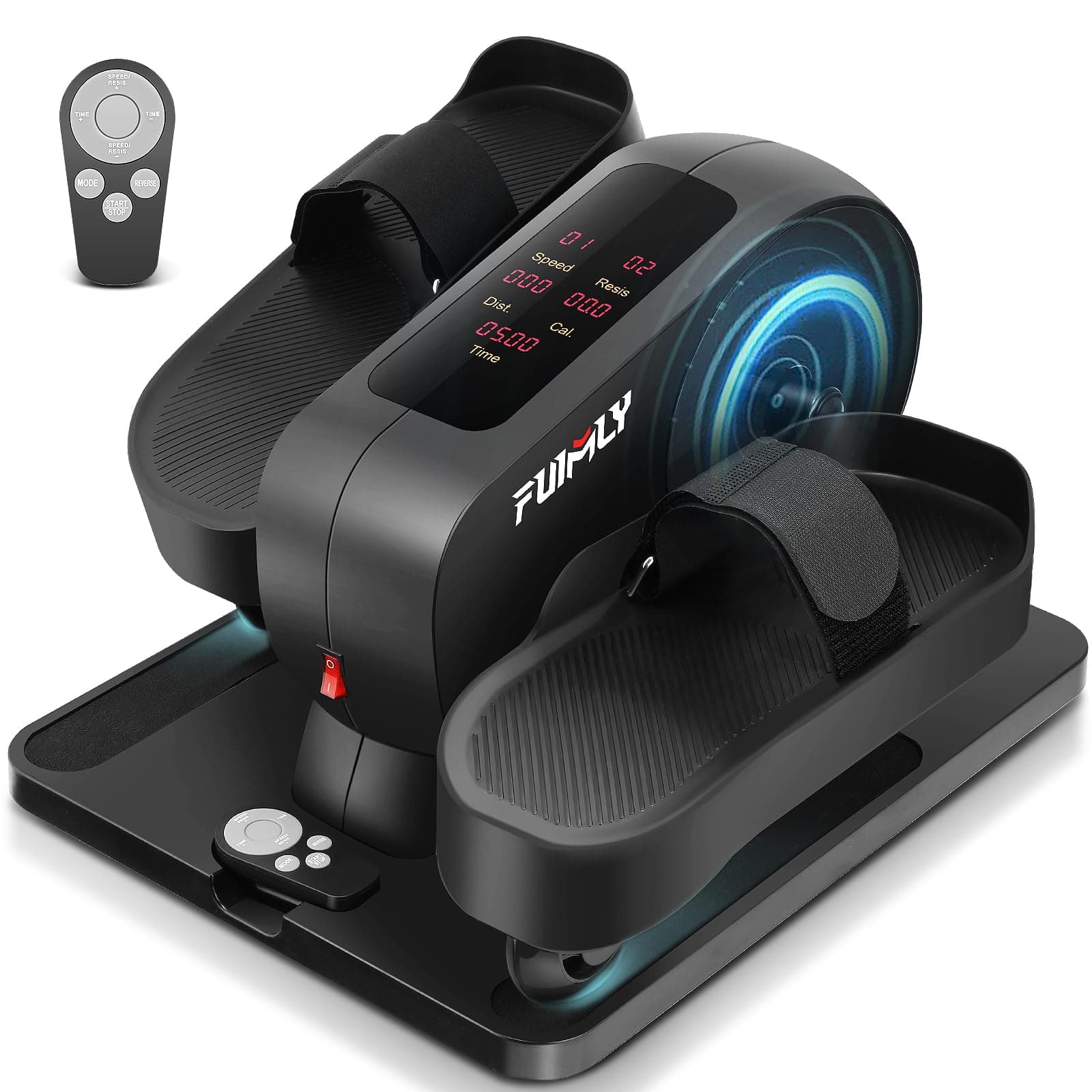 FUNMILY Under Desk Bike Pedal Exerciser, 2 in 1 Seated & Standing Elliptical, Fully Assembled Leg Exerciser, Ultra-Quiet Mini Elliptical Machines for Home Office Use