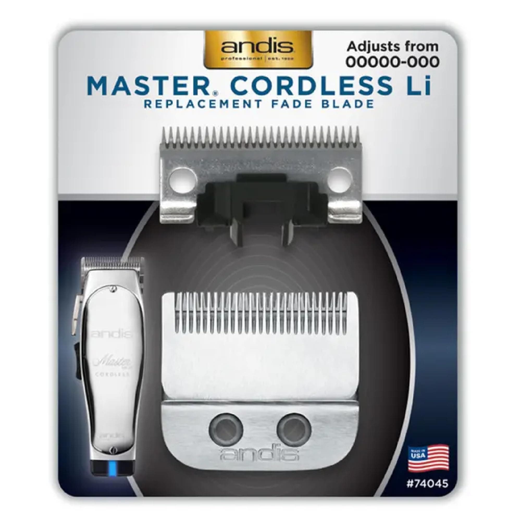 Master Cordless Li Replacement Fade Blade, Carbon Steel Size 00000-000, 1 count, silver