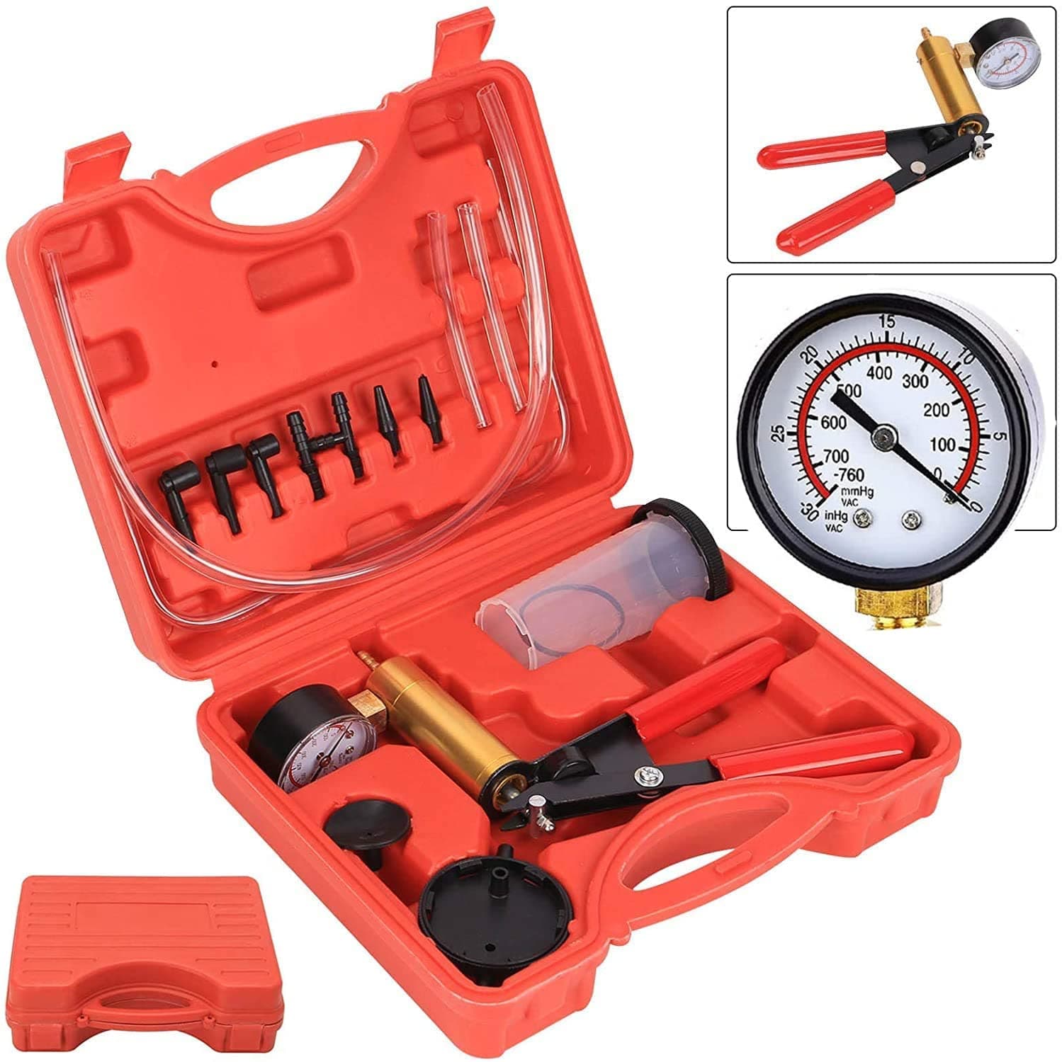 Hand Held Brake Bleeder Tester Set Bleed Kit Vacuum Pump Tester Brake Bleeding for Car Motorbike Motorcycle Diagnosis