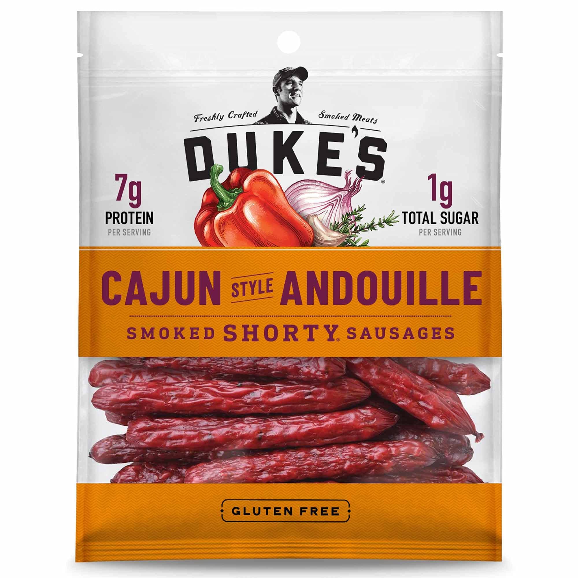 Pork Cajun Andouille Smoked Shorty Sausages, 7g Protein Per Serving, Easter Basket Stuffer for Men, 5 oz.