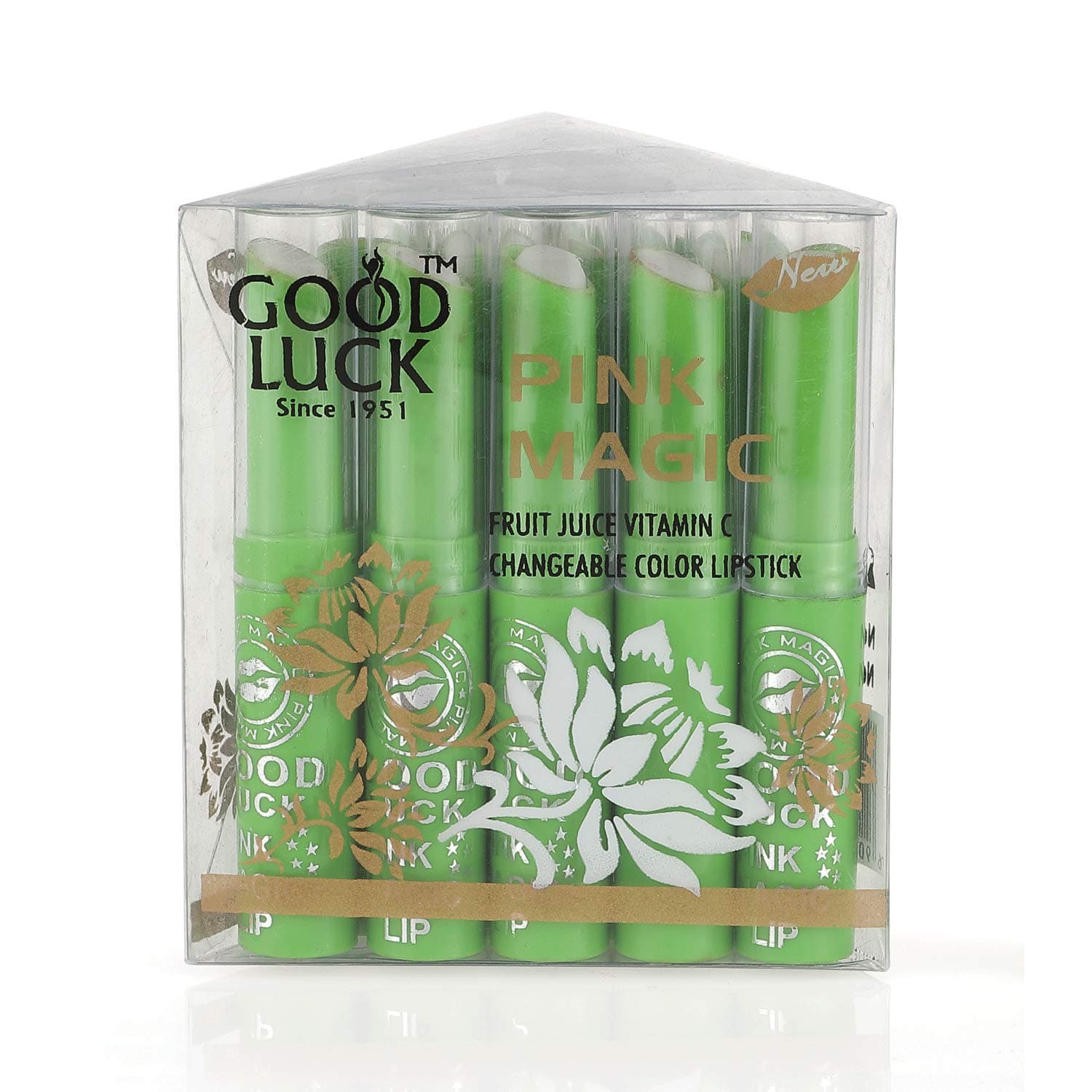 Good Luck Pink Magic Lip Balm (Pack of 15) (Green Apple)