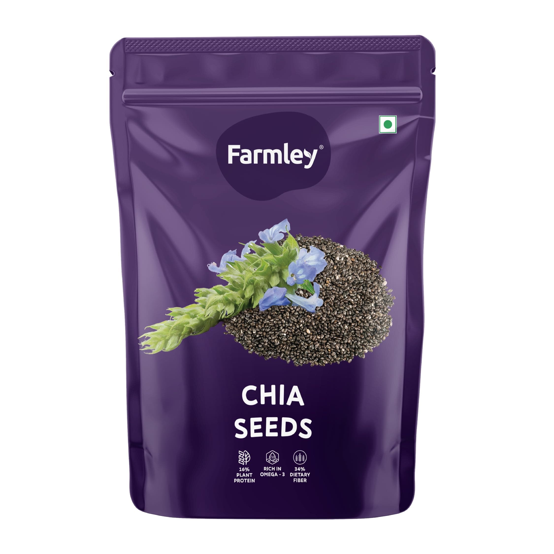 Farmley Chia Seeds 200g I Seeds for Eating | Seeds for Weight Management | Rich in Calcium, Protein & Fibre (Pack of 1)