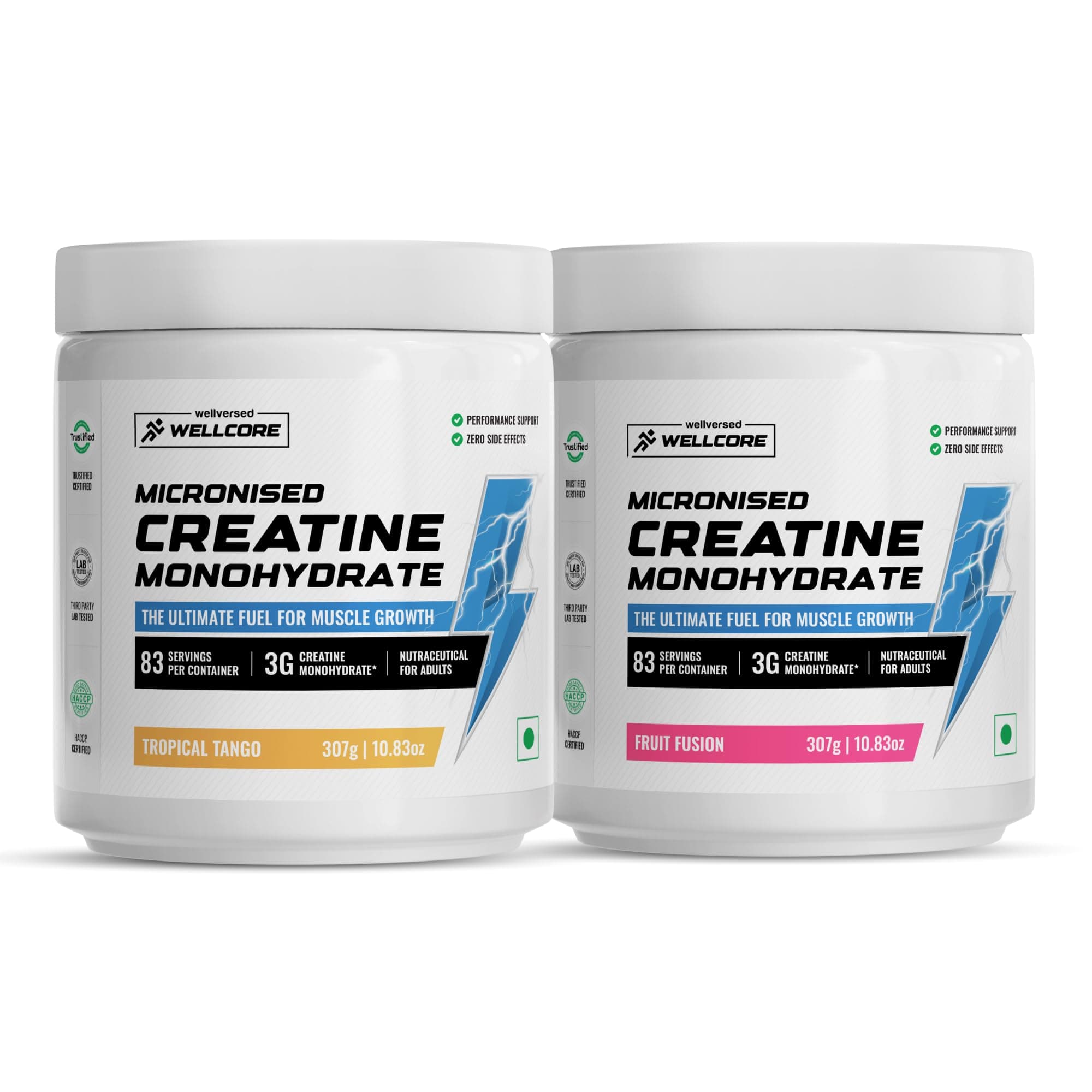 Creatine Powder 83 Serving Fruit Fusion & Tropical Tango For Enhanced Muscle Strength With Rapid Absorption | Creatine mono hydrate | Pack Of 2 |