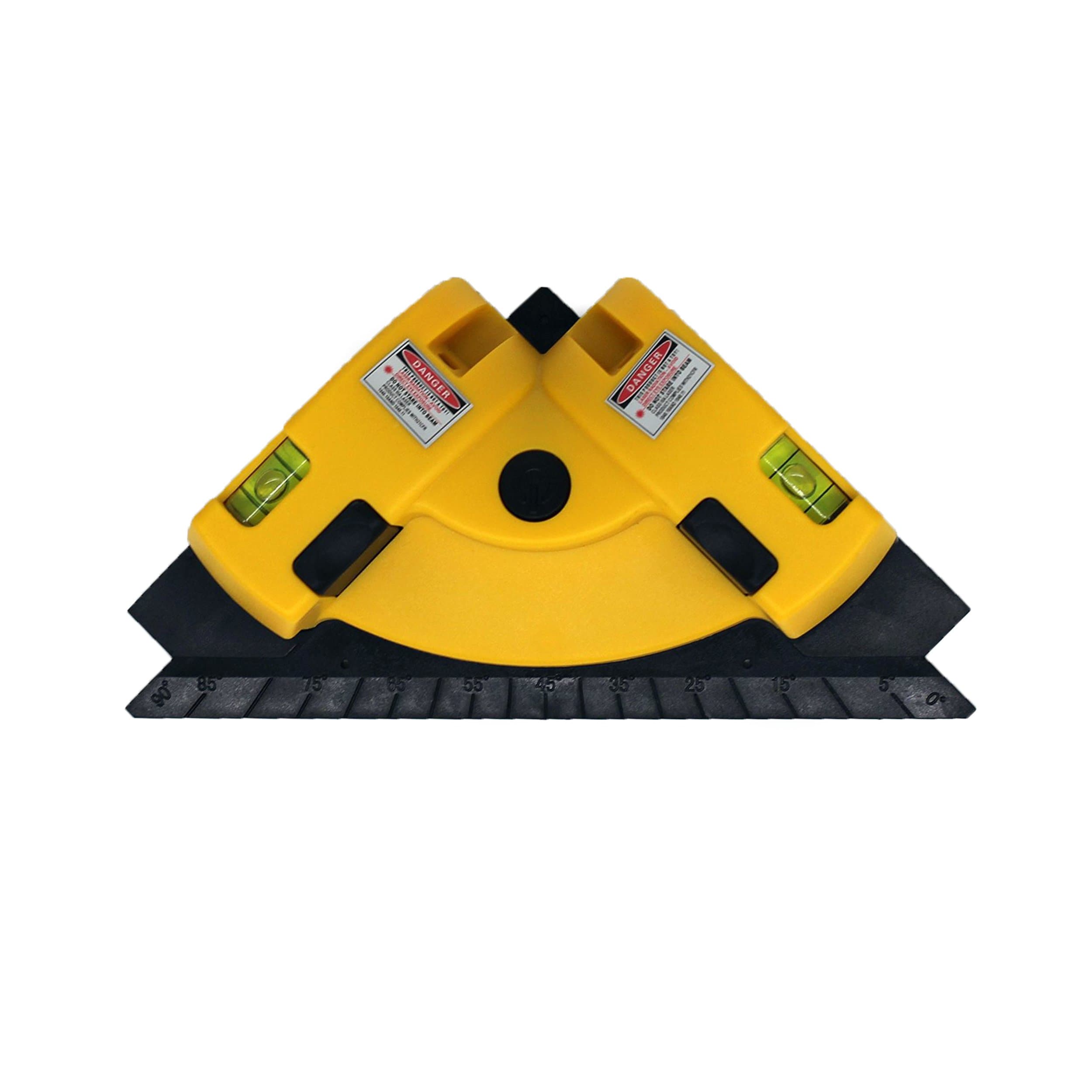 Right Angle 90 Degree Plastic Tile Laser Square with Level (Yellow)