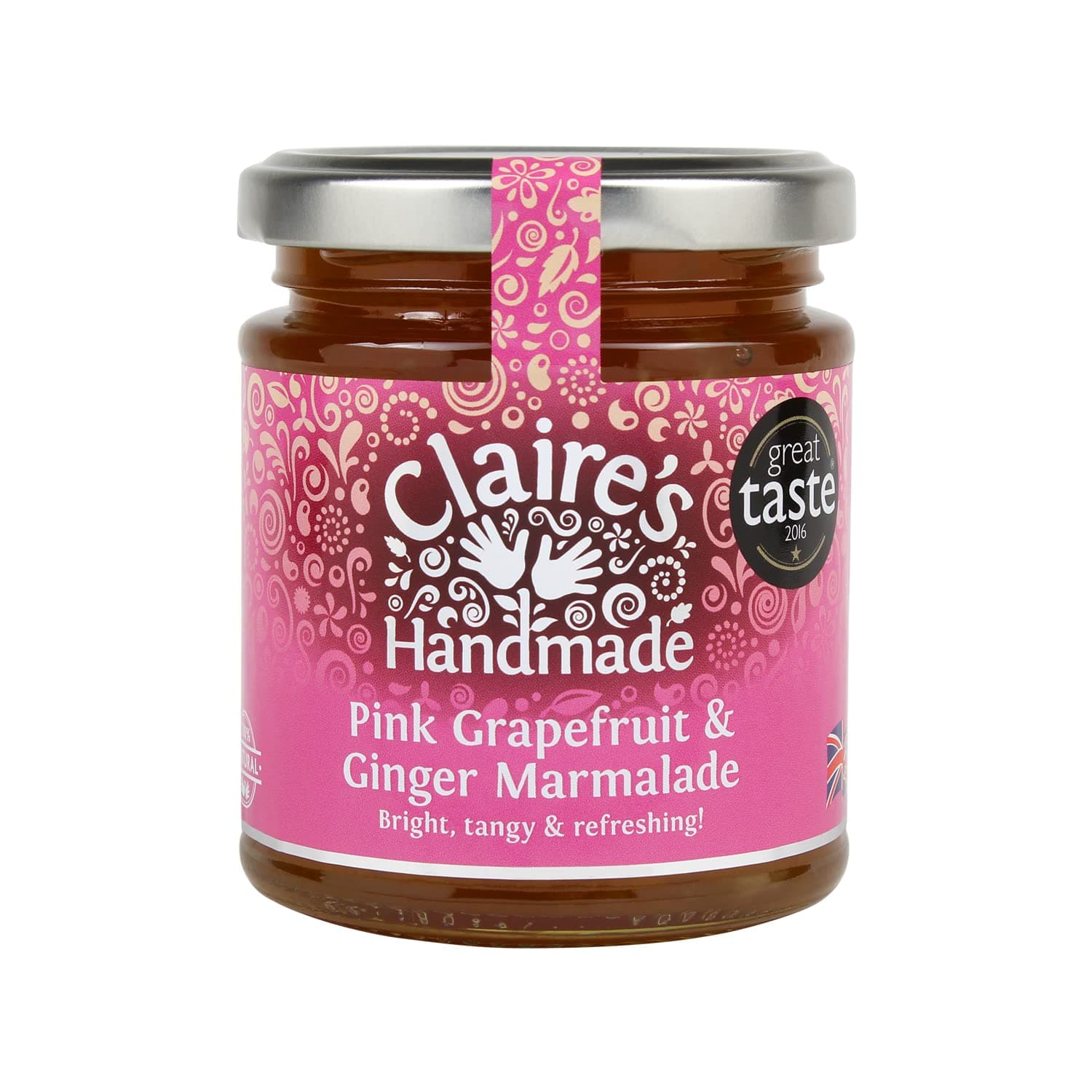 Pink Grapefruit & Ginger Marmalade (227g) - Great Taste Award Winning Bright, Tangy & Refreshing Treat, Suitable for Vegetarian, Vegan & Gluten Free Diets, GMO Free