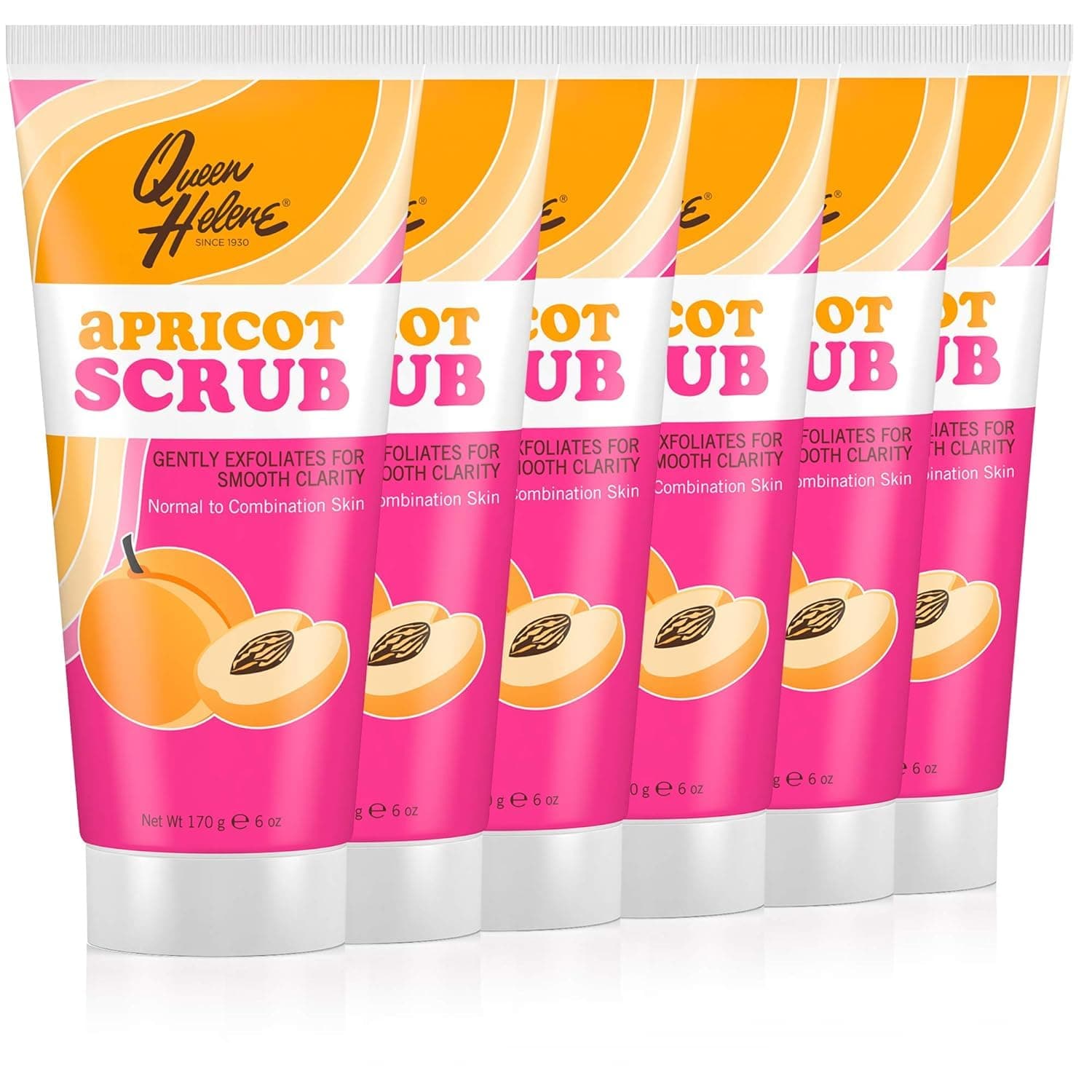Apricot Facial Scrub – Gentle Exfoliating Cleanser for Smooth Radiant Skin | 6 oz | Pack of 6