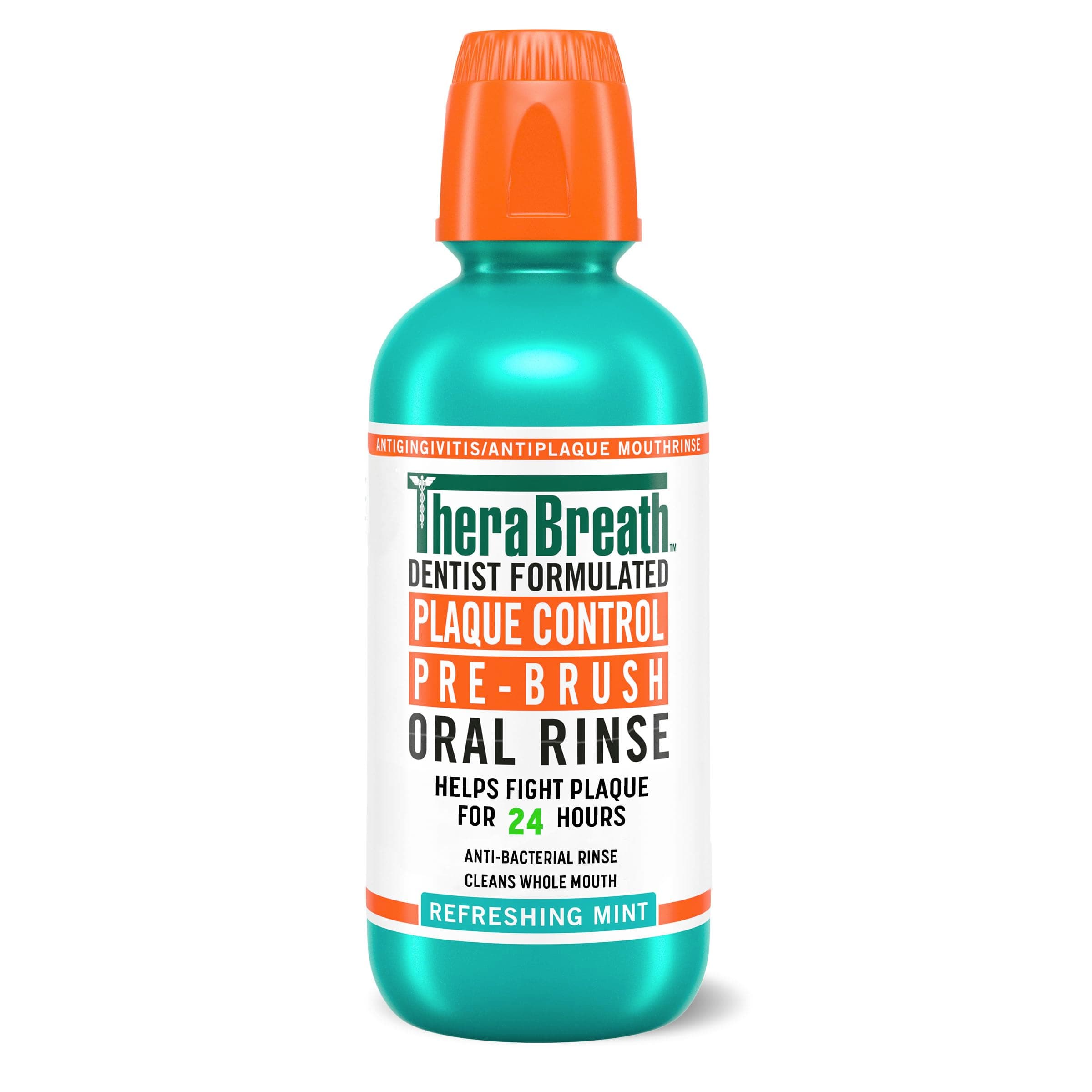 Plaque Control Pre-Brush Oral Rinse, Refreshing Mint Flavor, Antigingivitis and Antiplaque Rinse, Dentist Formulated, Alcohol Free, 16 Fl Oz