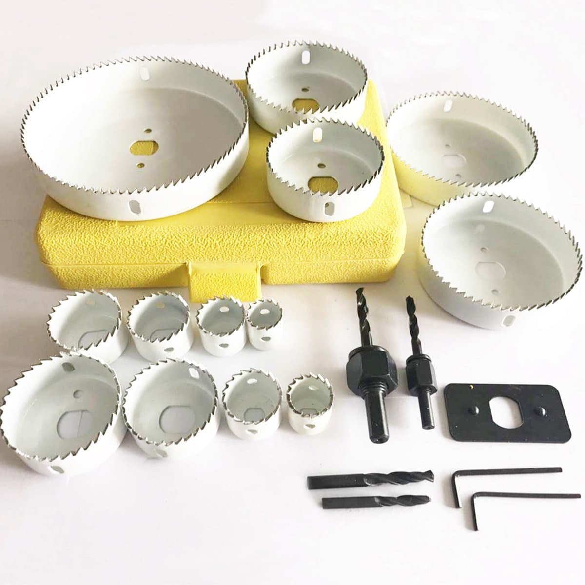 Hole Saw Drill Bit Kit Wood Sheet Metal Cutter Mandrels Saws 3/4 inch - 5 inch 20pcs Full Set By TLHOME