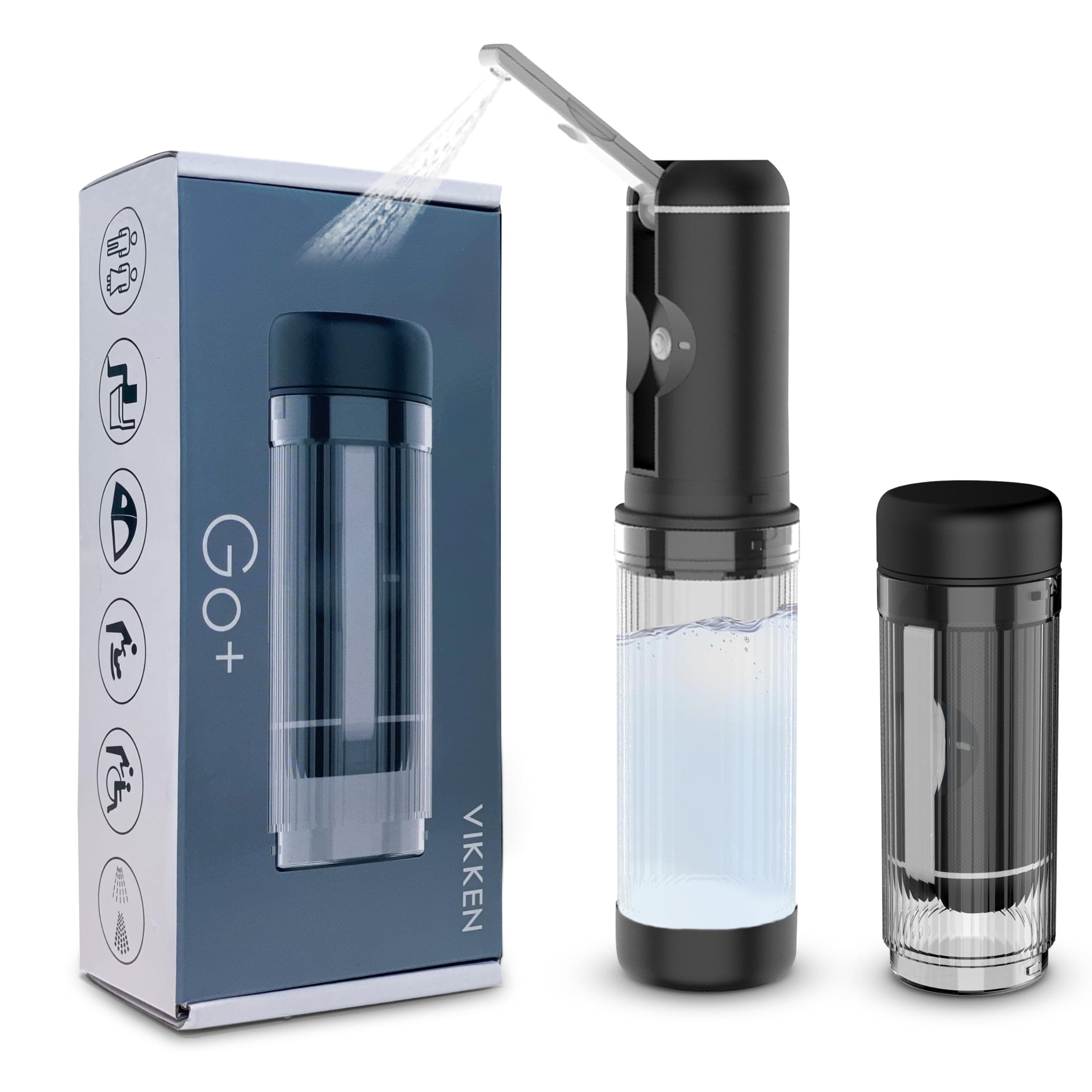 VIKKEN200ml Go+ Portable Travel Bidet USB-Type C Electric Rechargeable Mobile Handheld Ultra Strong Water Spray Personal Hygiene Self Care for Women & Men