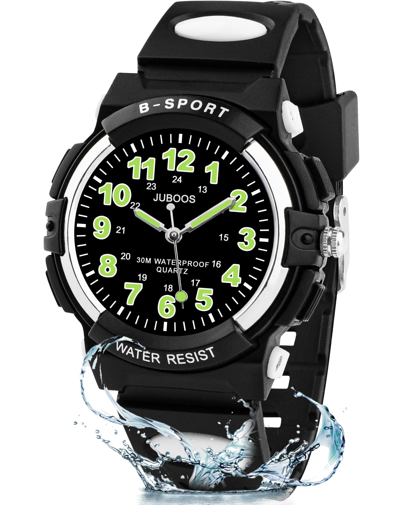 Juboos Kids Watch Analog for Boys Girls, Childrens Waterproof Soft Strap Kids Time Teaching Quartz Wristwatch for Ages 5-15