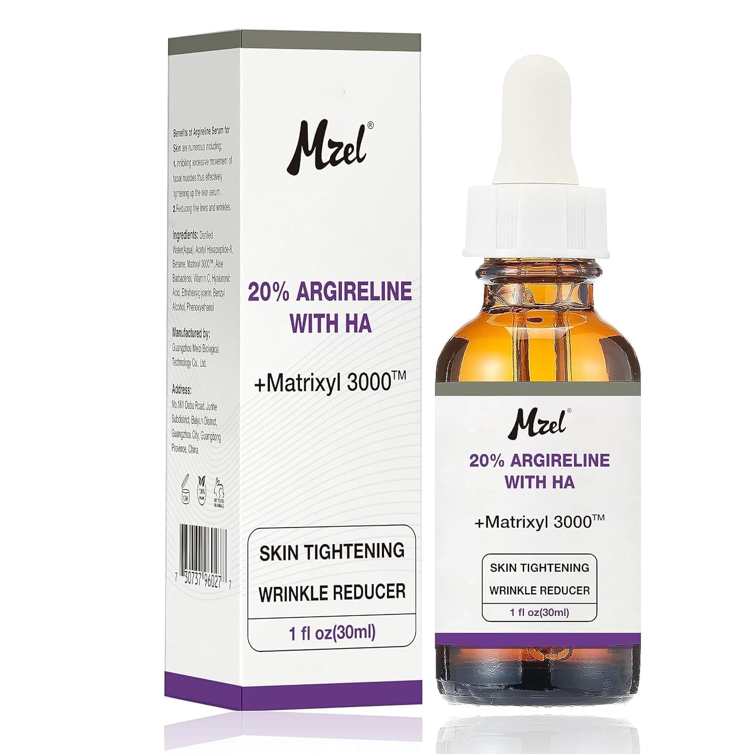 20% Argireline Serum with Matrixyl 3000 Pure Hyaluronic Acid For Face,With Vitamin C,Deep Wrinkle Reducer Anti Aging Tones Skin and Stimulates Collagen Peptides Serum For Face