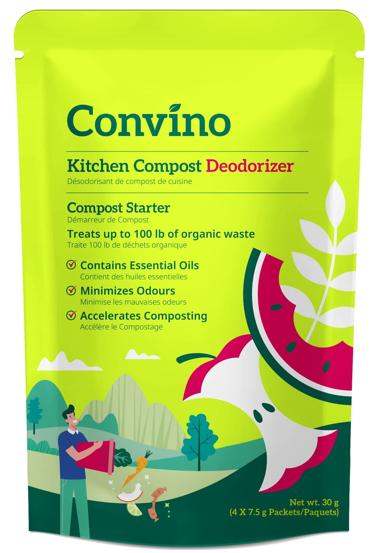 A Compost Starter/Accelerator Which Help to Reduce Kitchen Waste Odor and Convert Yard Waste to Fertile Humus for All Composting Systems. Comes in 1 Package That Contains 4 Packets Inside