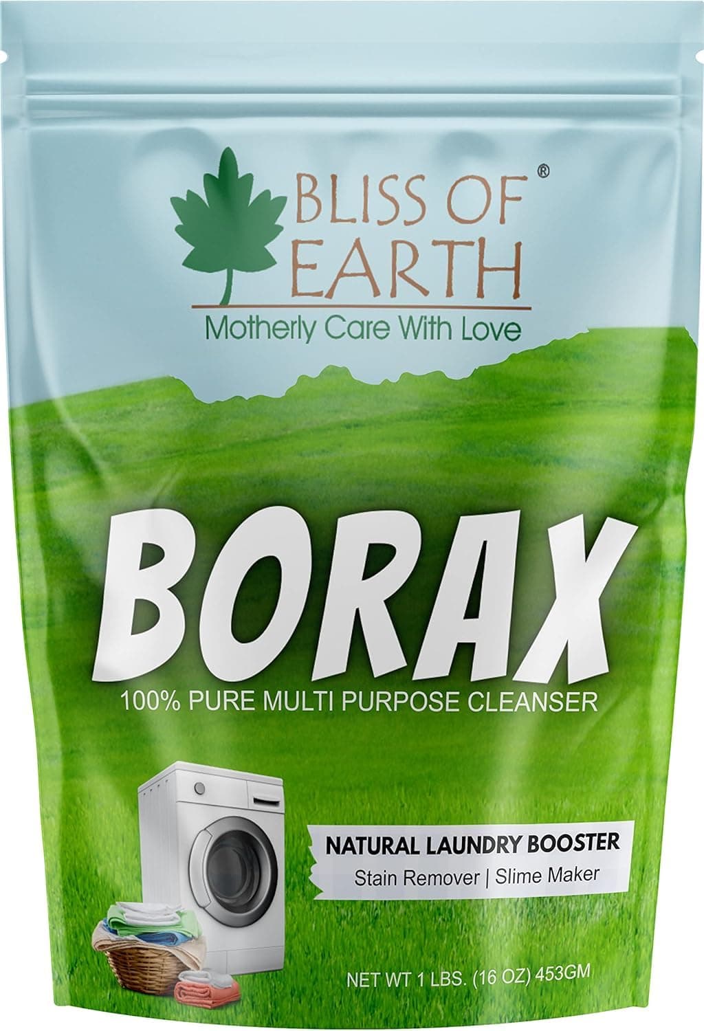 Bliss of Earth Borax Powder for Insects, Ant & Bugs Control, Borax Powder as Laundry Booster, Natural Cleaning Agent & Deodorizer, Stain Remover, & Home Cleaning โ 453GM