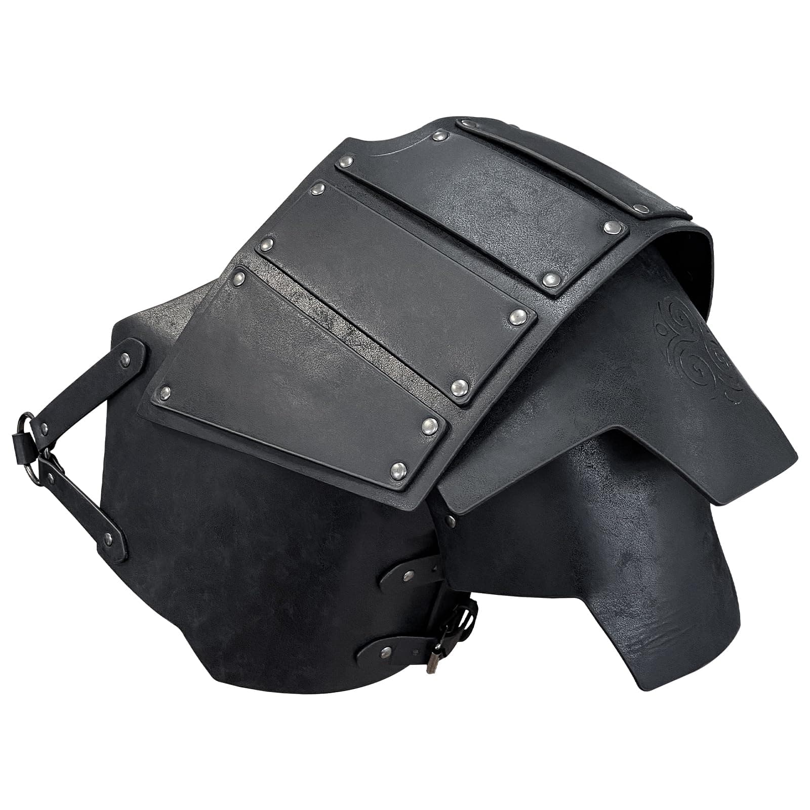 HiiFeuer Viking Faux Leather Single Pauldron Armadura de hombro, Retro Medieval Knight Shoulder Armor for LARP/Cosplay