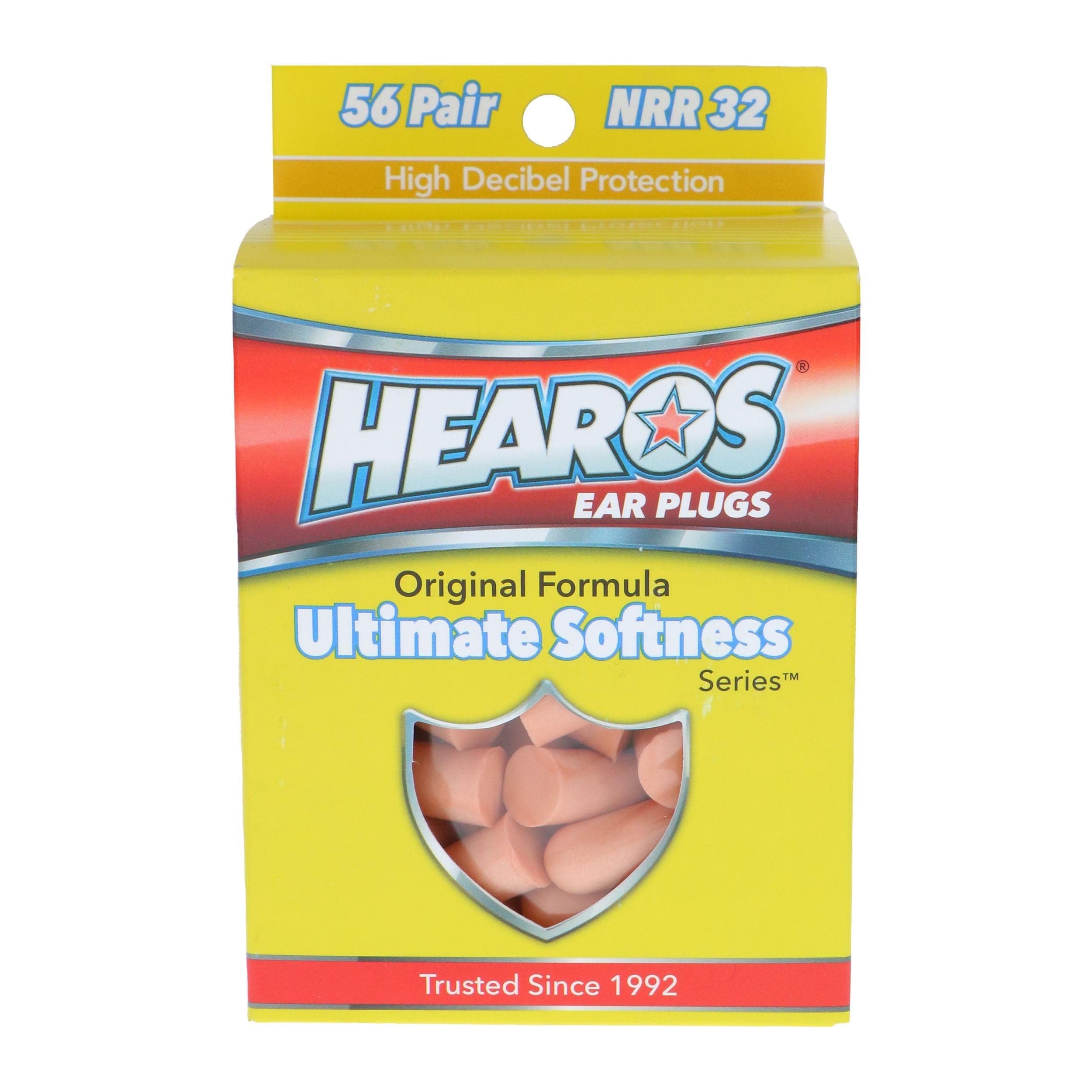 HEAROS Ultimate Softness Series Ear Plugs, Beige, 56 Pair