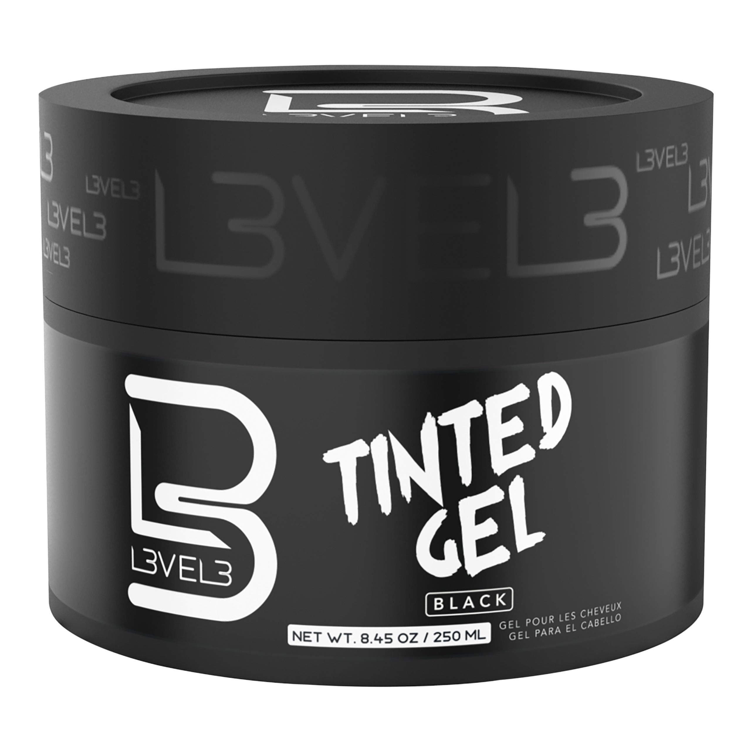 Tinted Gel - Black by L3VEL3 for Men - 8.45 oz Gel