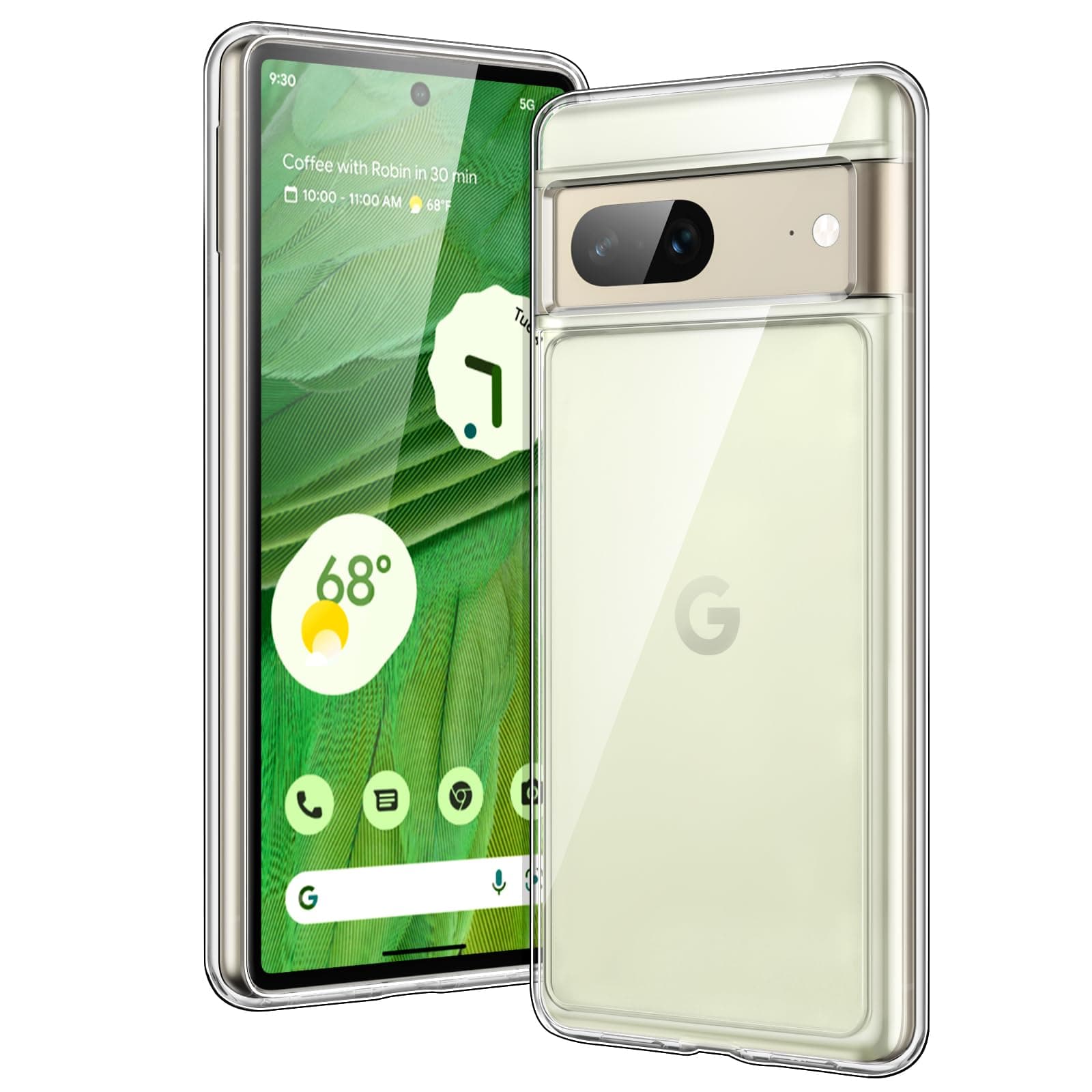 JETech Case for Google Pixel 7, Shockproof Phone Bumper Cover, Anti-Scratch Clear Back (HD Clear)