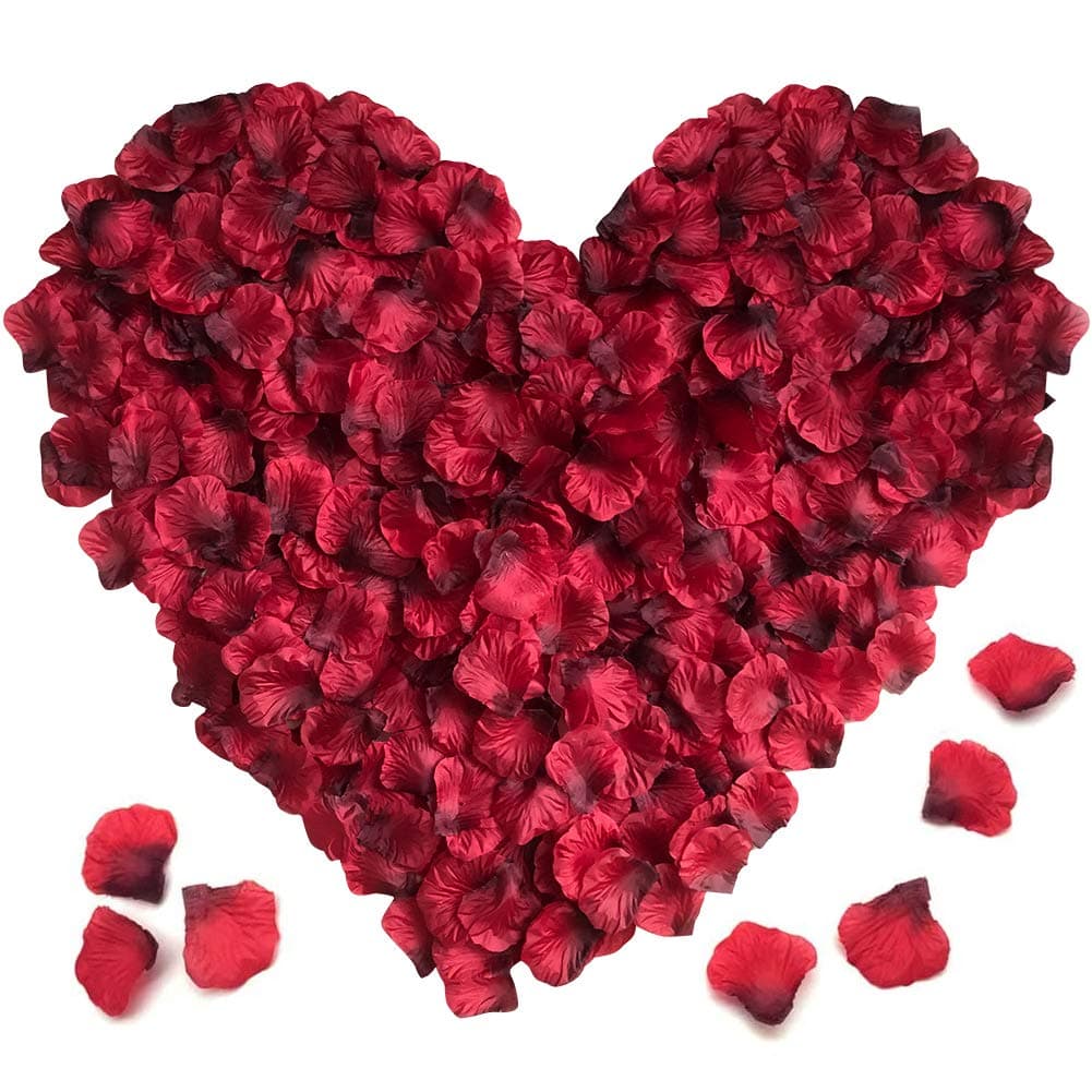 XCOZU Rose Petals for Bed, 3000 Pieces Red Rose Petals Confetti Silk Flower Petals, Romantic Artificial Rose Petals Decoration for Weddings, Party, Birthday, Valentine's Day